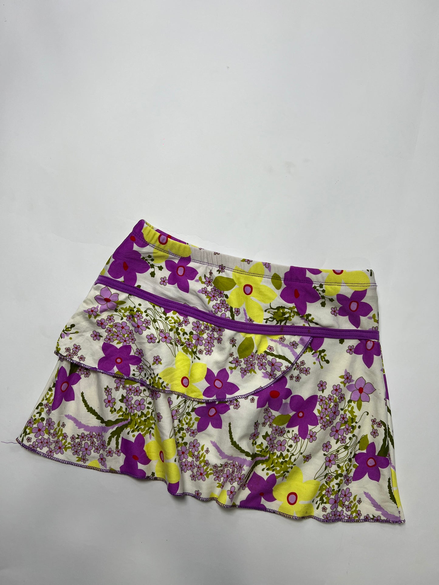 Floral Ruffle Mini Skirt