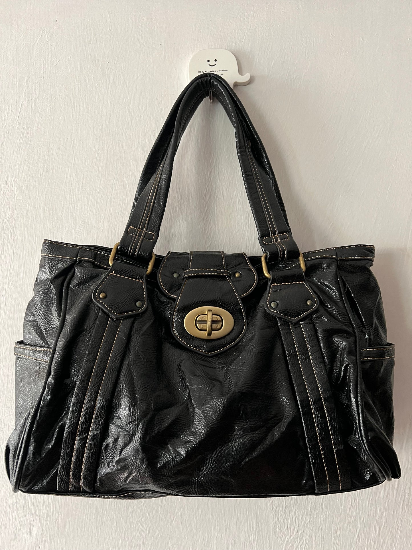 Boxy Leather Shoulder Bag