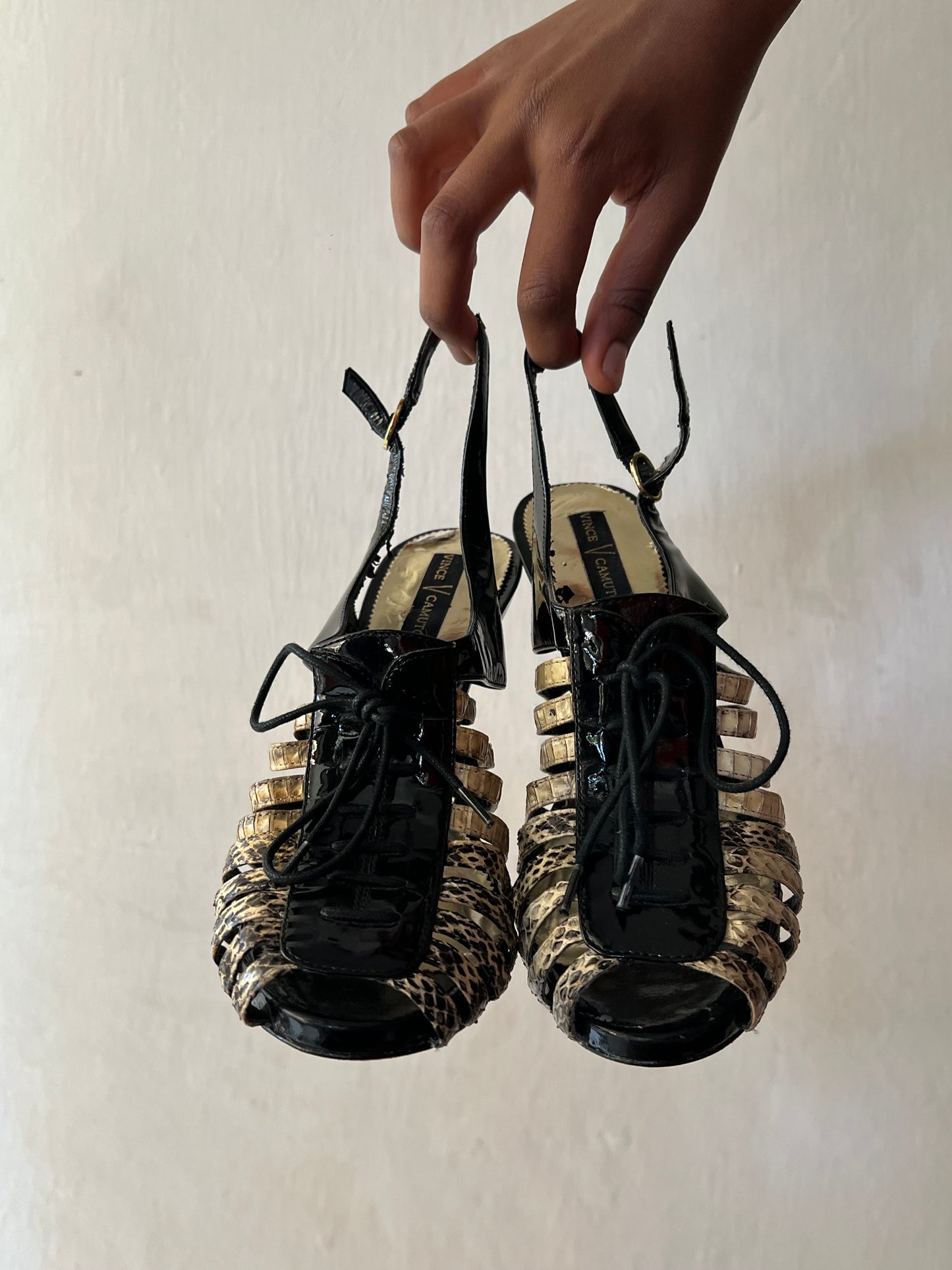 Snake Skin print  Gladiator Heels