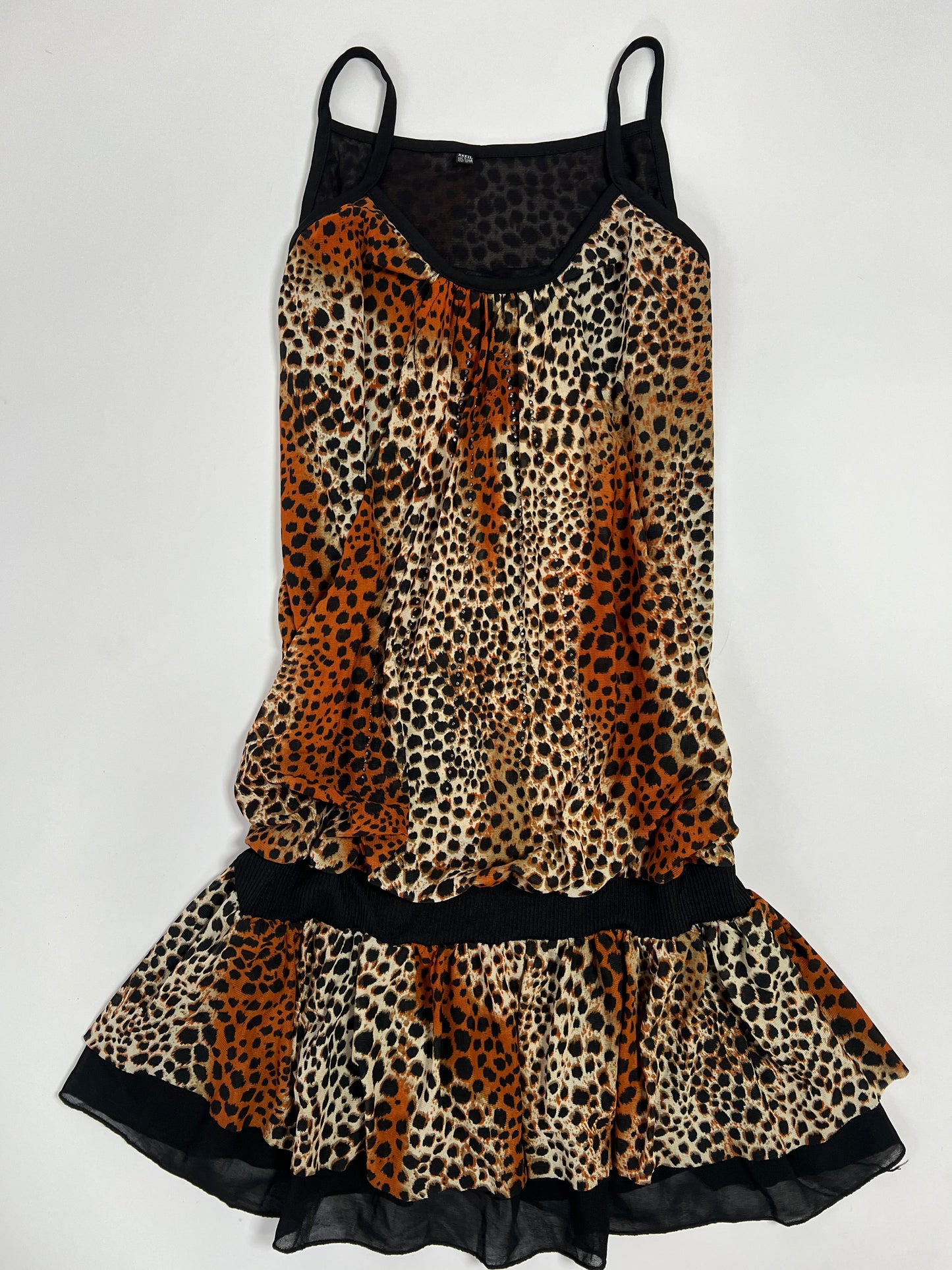 Leopard Print Drop-Waist Dress