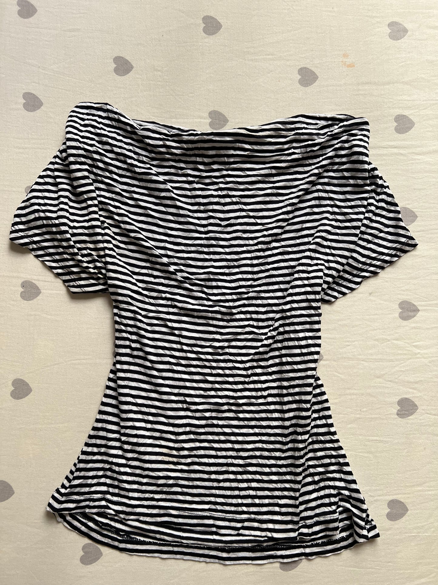 Striped off the shoulder top