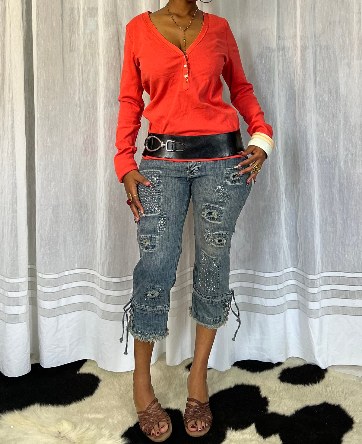 Coral Henley top
