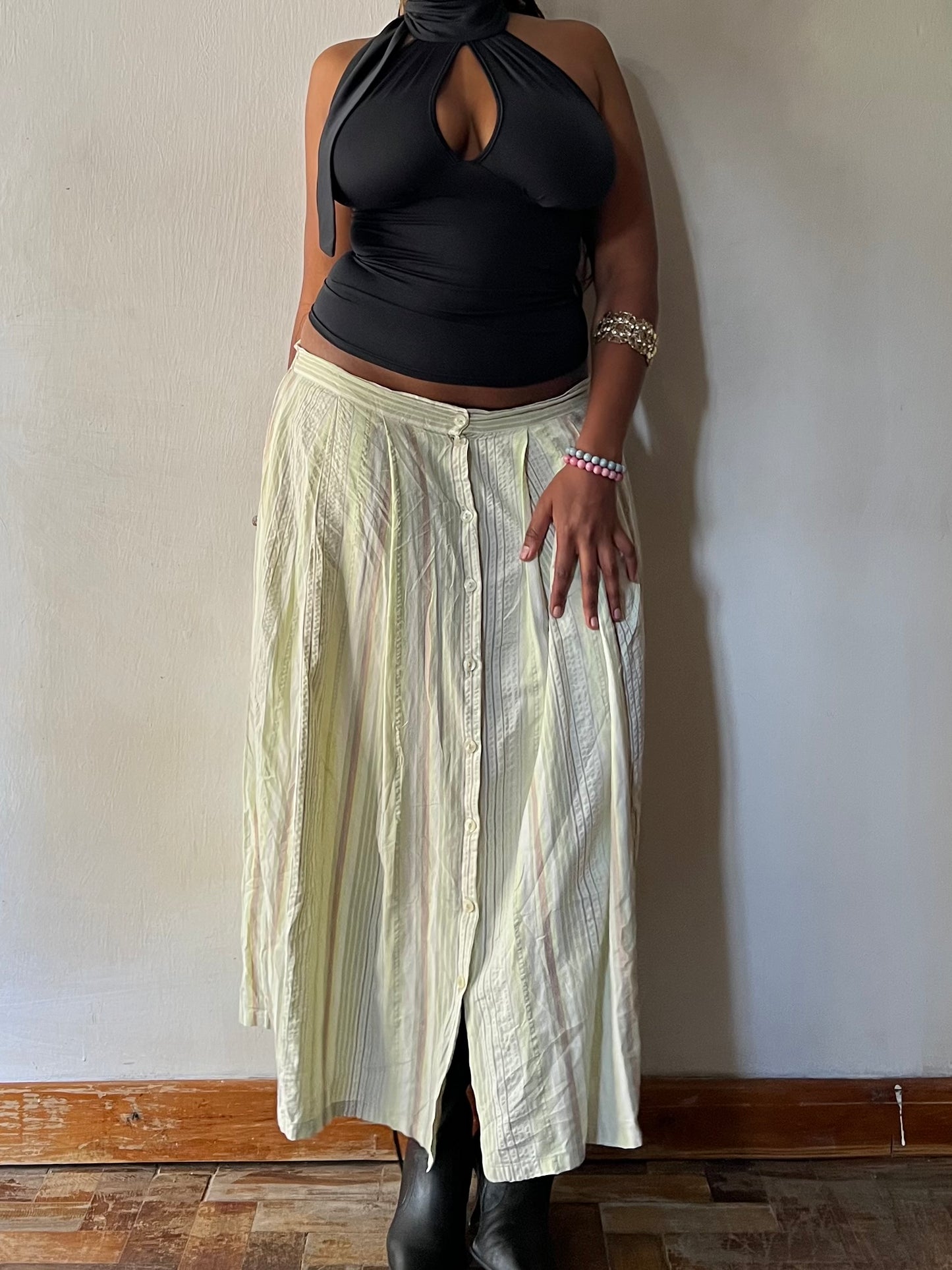 Reworked button down maxi skirt