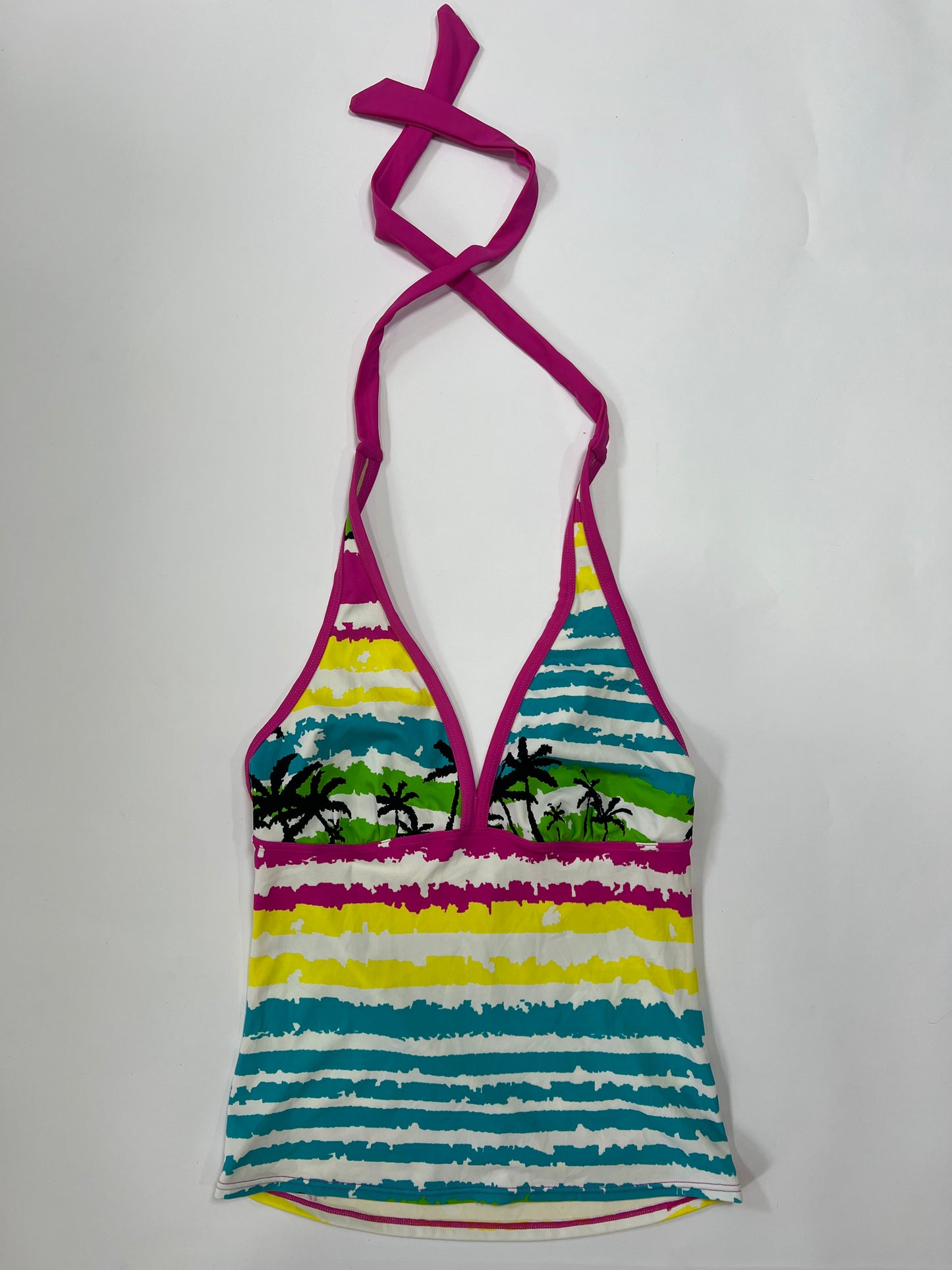 Tropical Stripe Halter Top