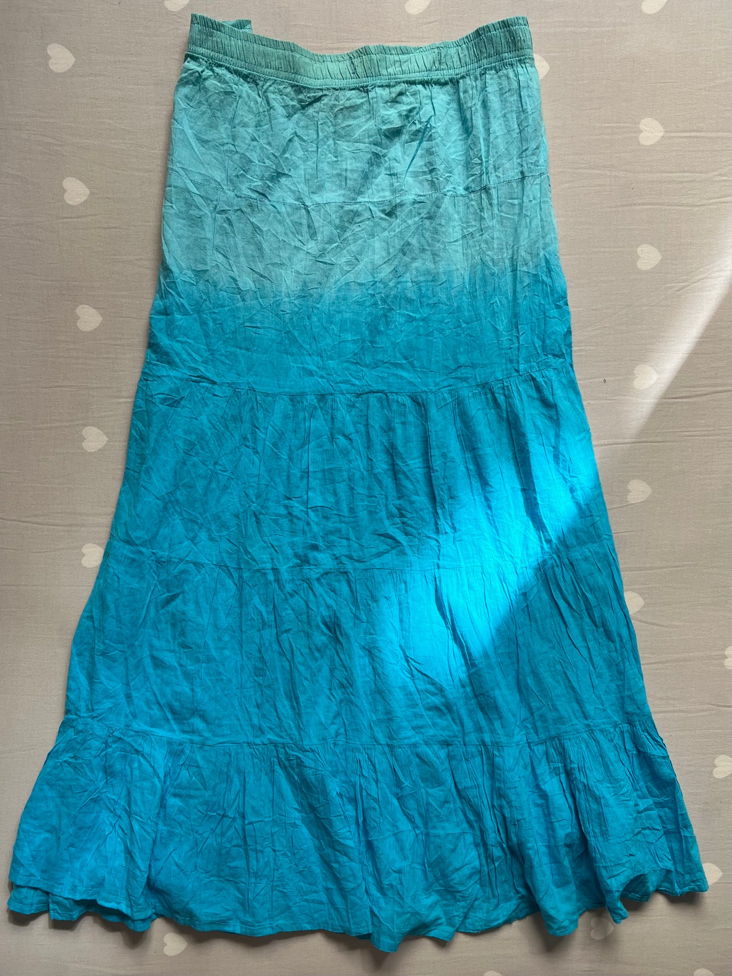 Blue gradient toned maxi skirt