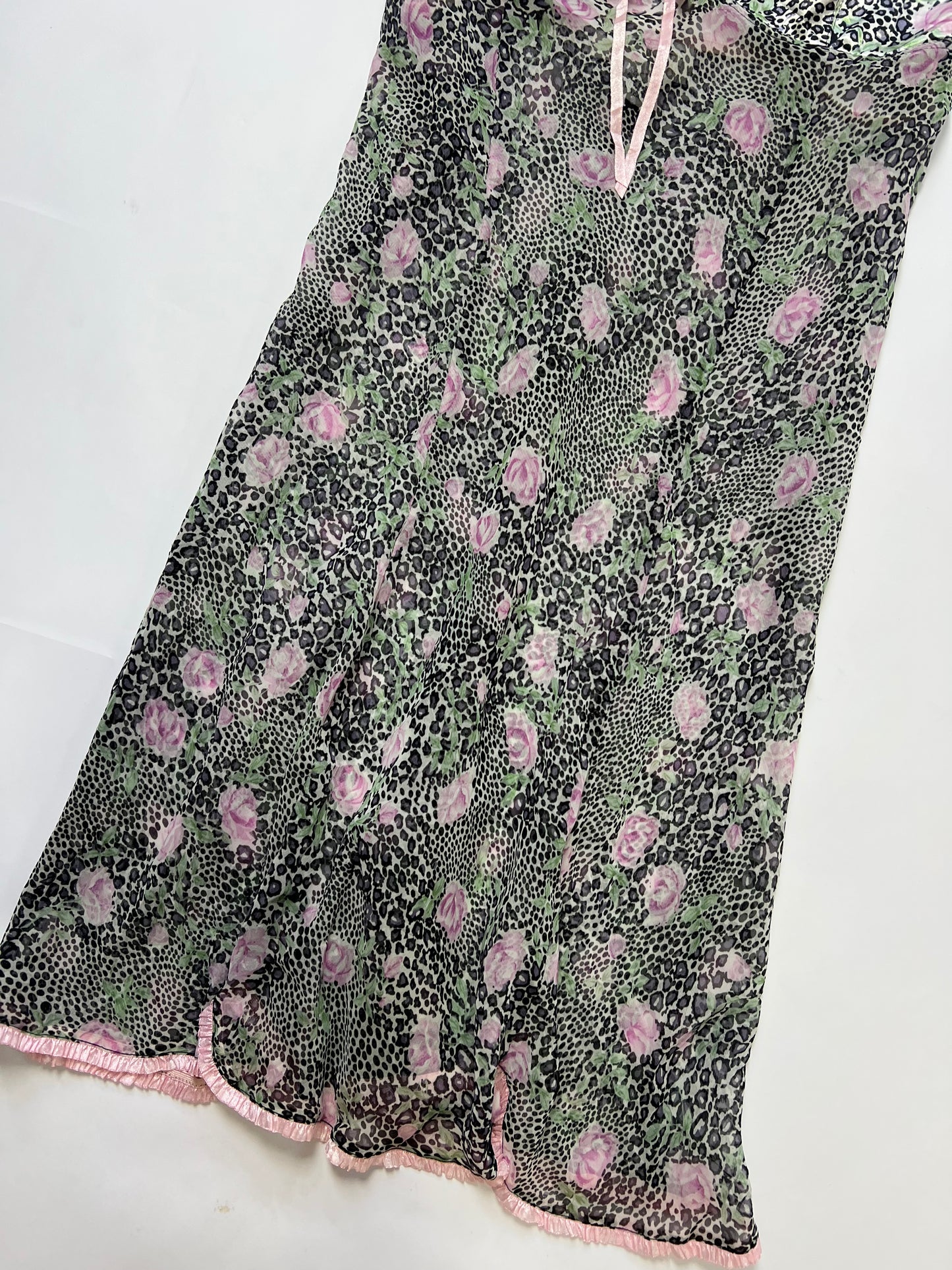 Vintage Floral Leopard Slip Dress
