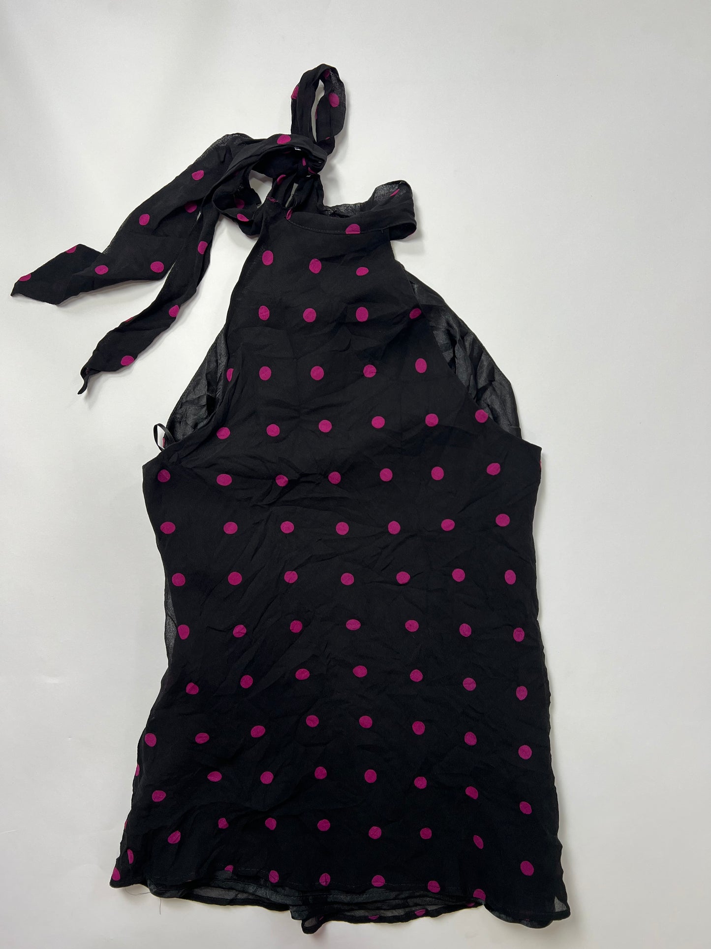 Polka Dot Chiffon Halter Top