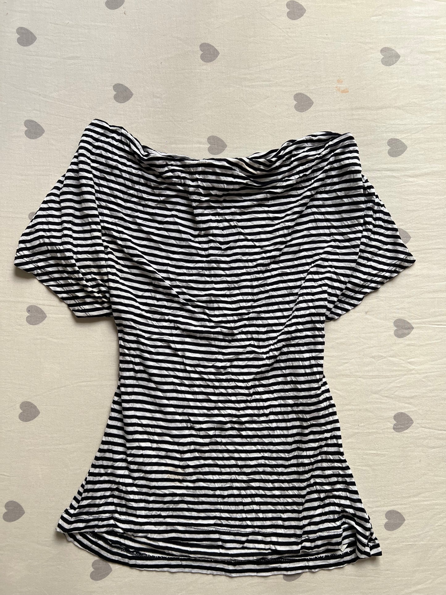 Striped off the shoulder top