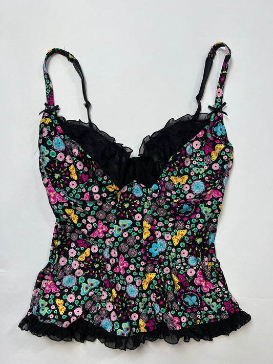 Victoria Secret Butterfly Print Lace Trim Cami