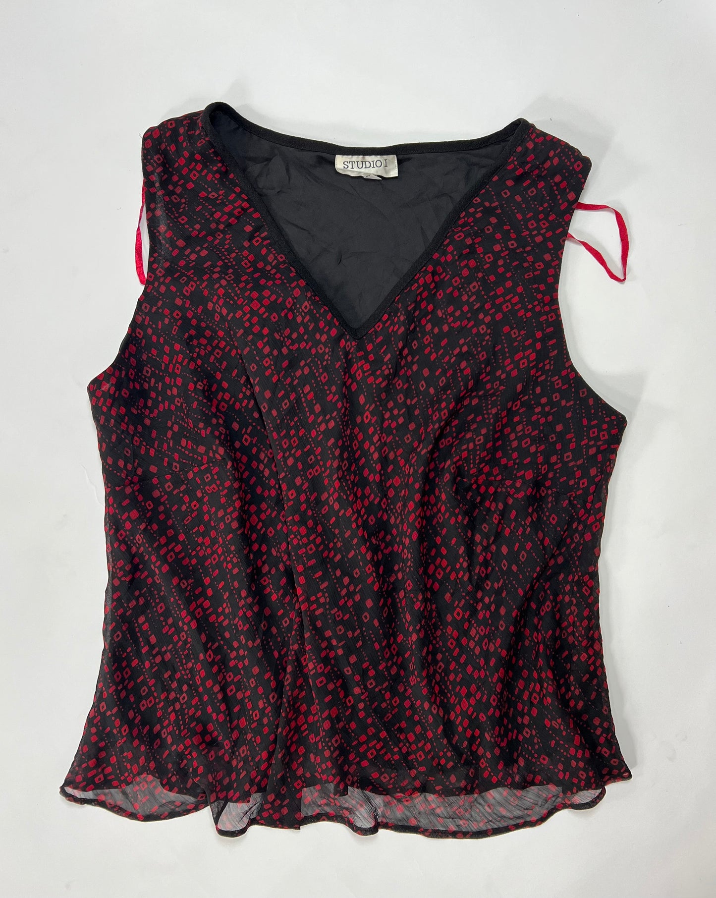 Black & Red Geometric Print cami