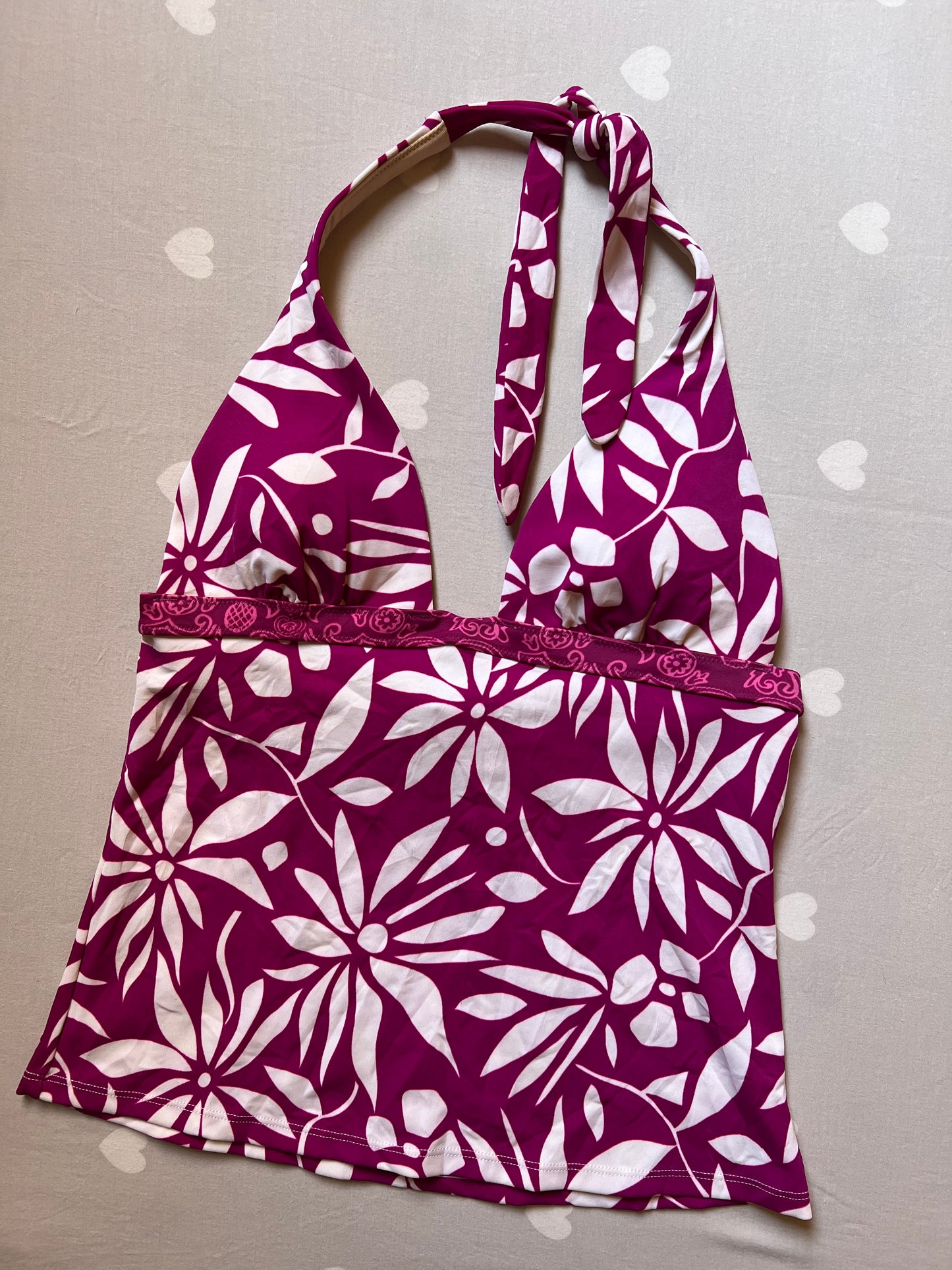 Floral Halter Bikini Top