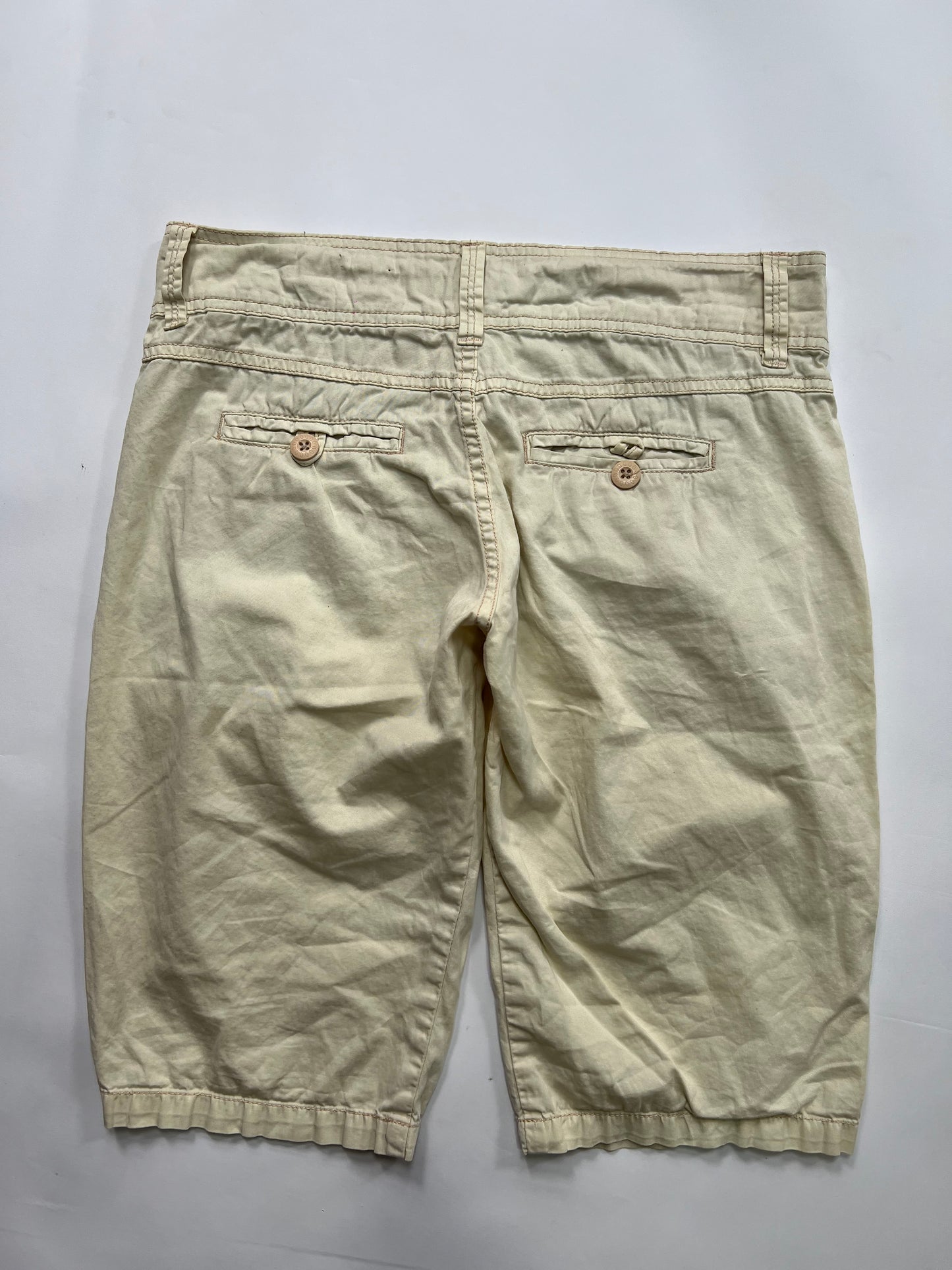 Cream Cotton Capri Pants