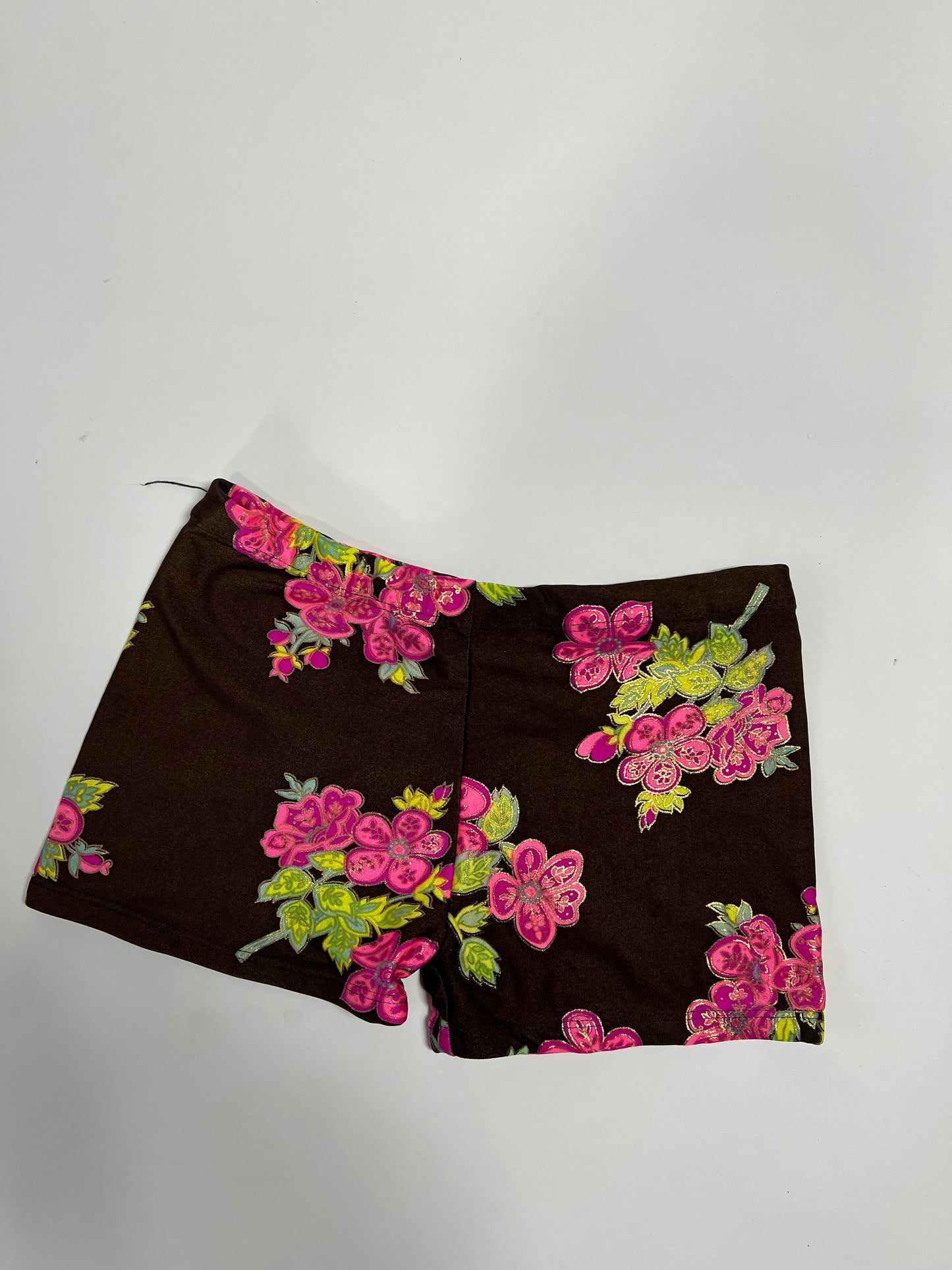 Chocolate brown floral swim shorts
