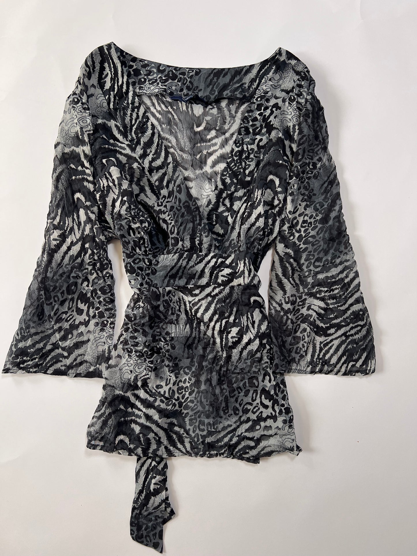 Animal Print bell sleeve blouse