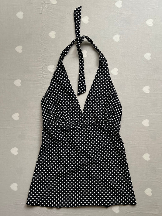 Polka dot tankini halter top