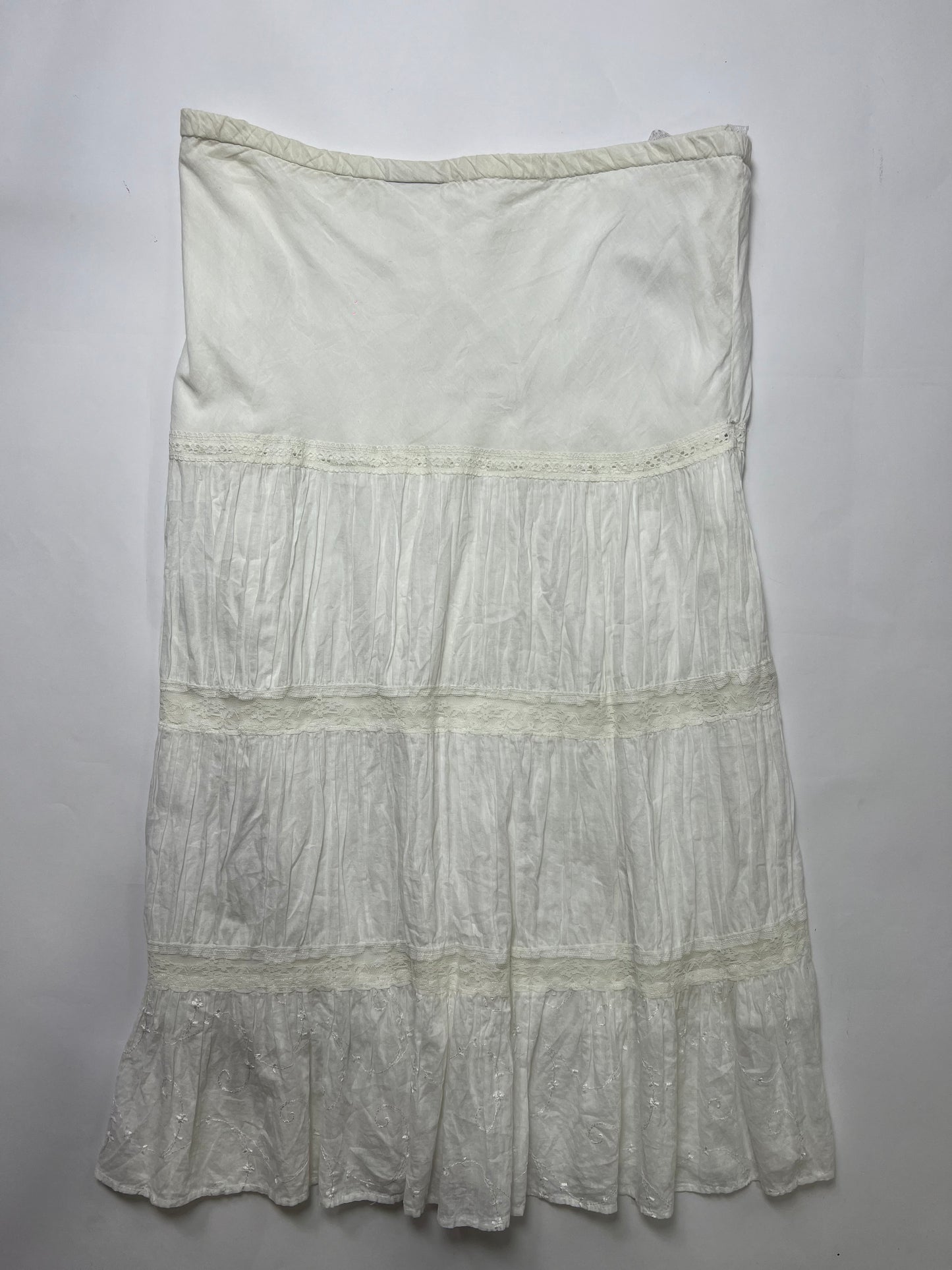 White Tiered Maxi Skirt