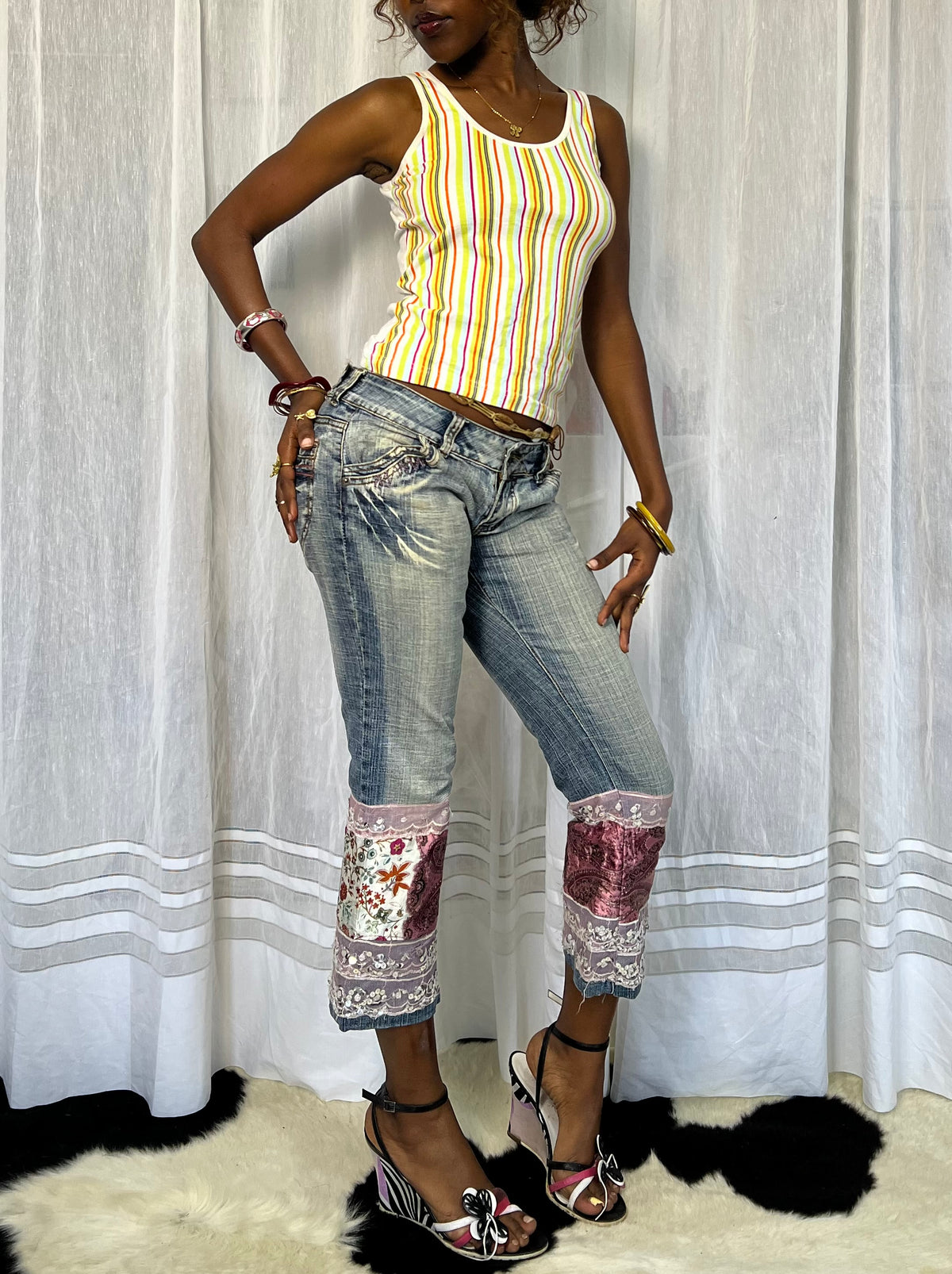 Multicolour Striped Tank Top