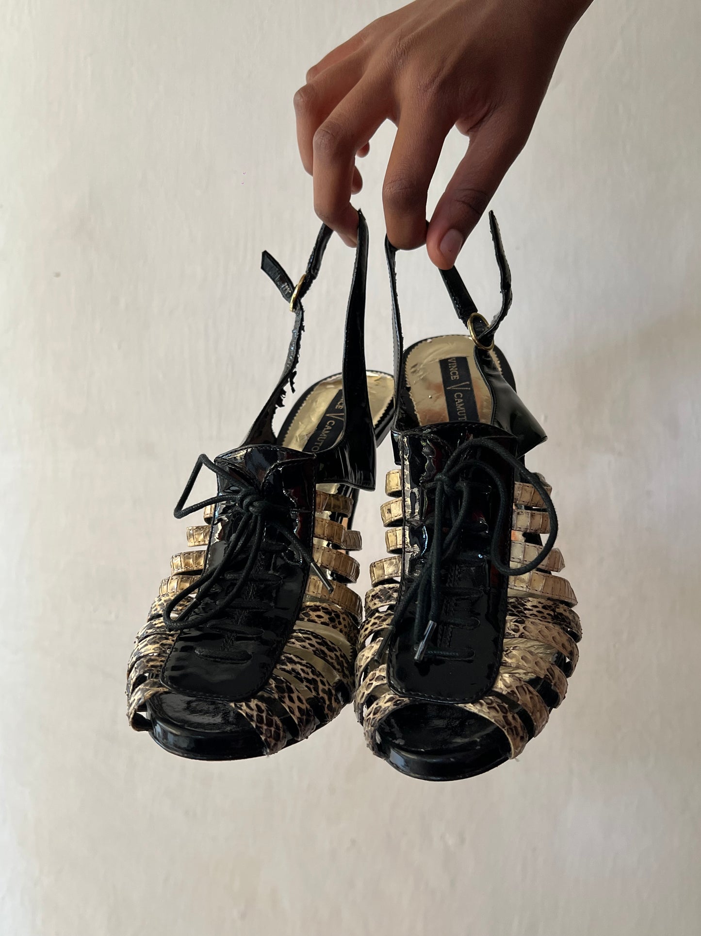 Snake Skin print  Gladiator Heels