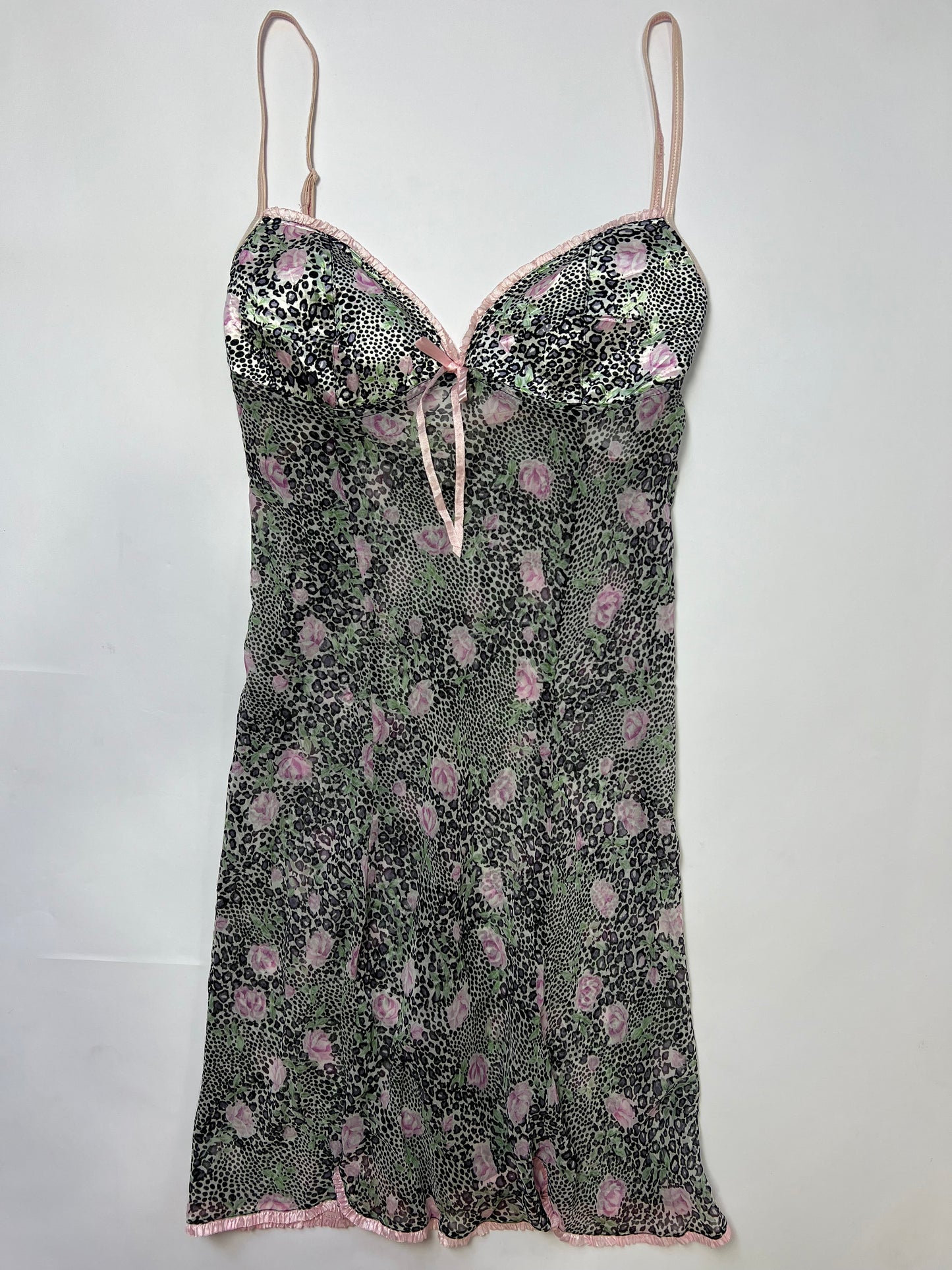 Vintage Floral Leopard Slip Dress