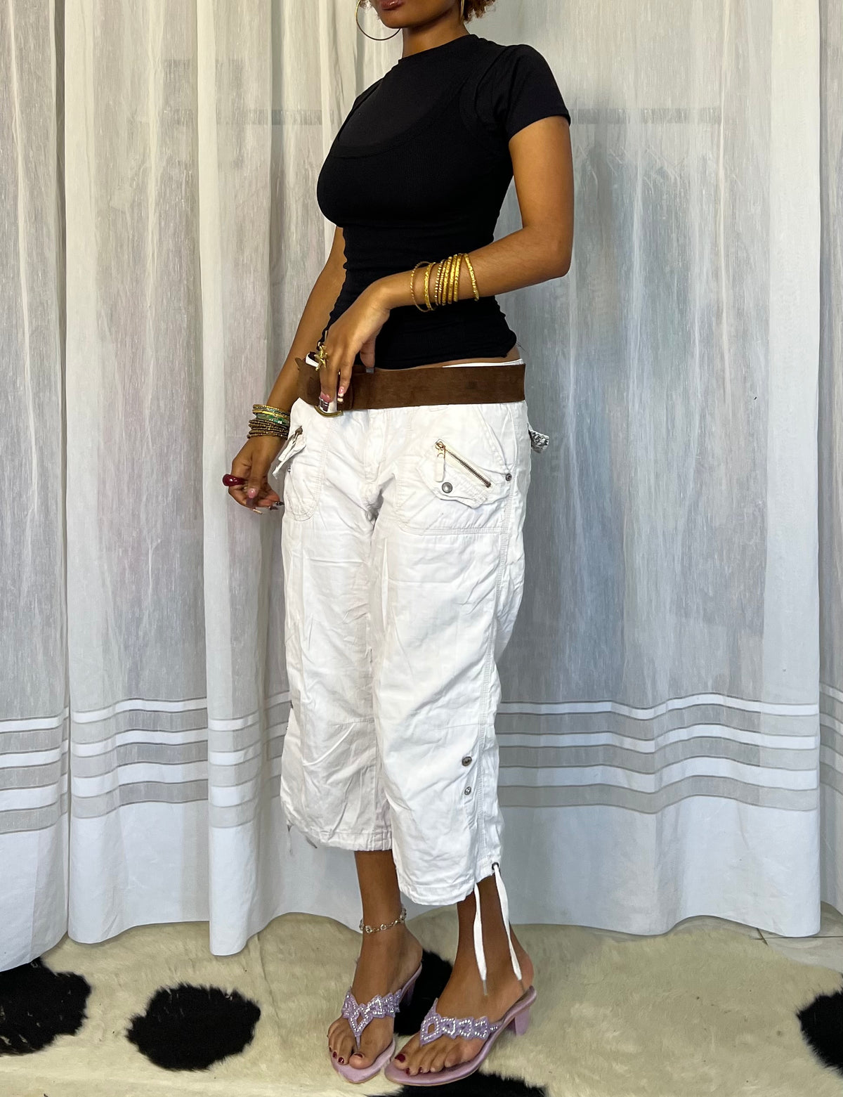 White Cargo Capris