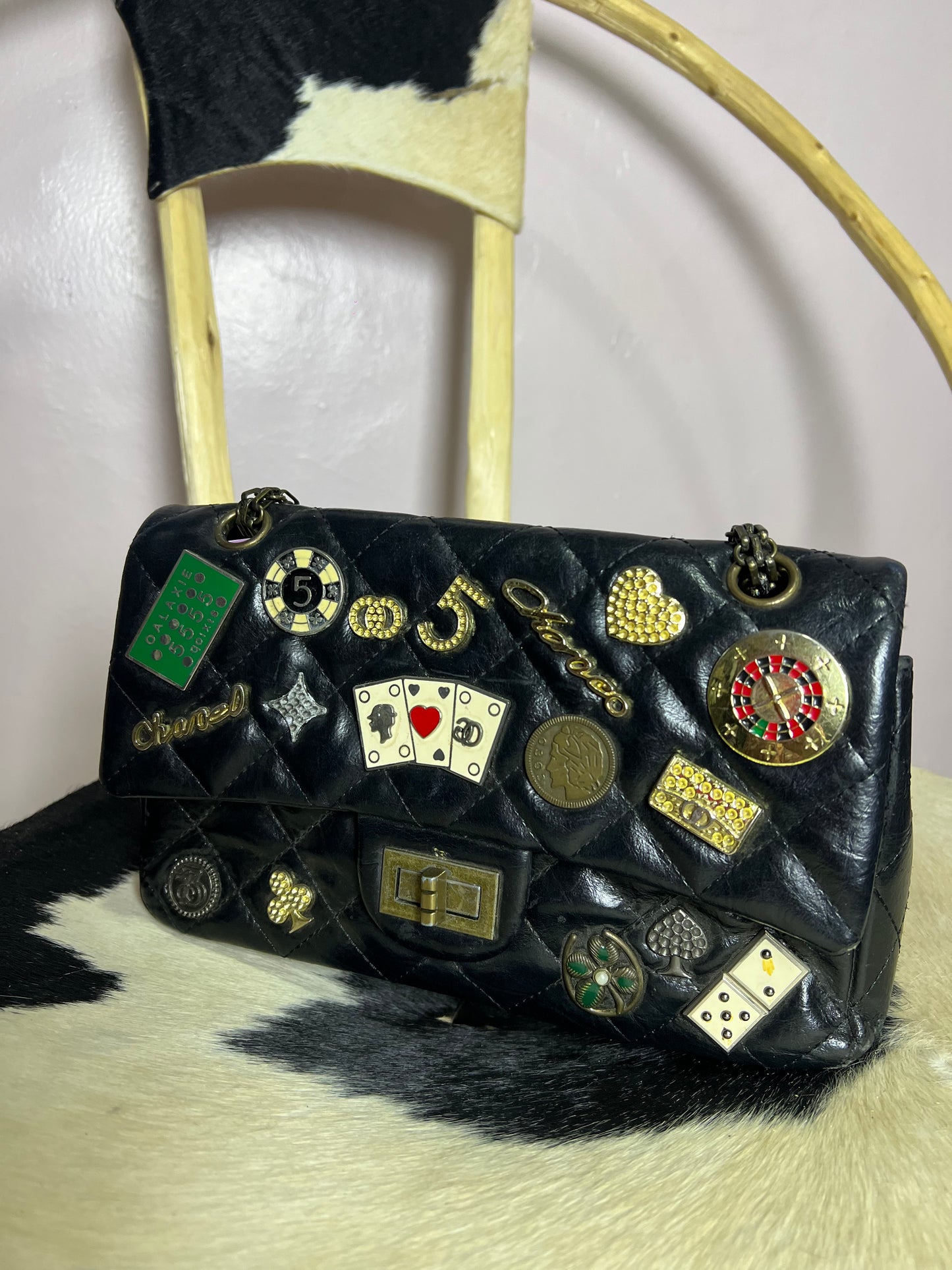 Black quilted shoulder bag