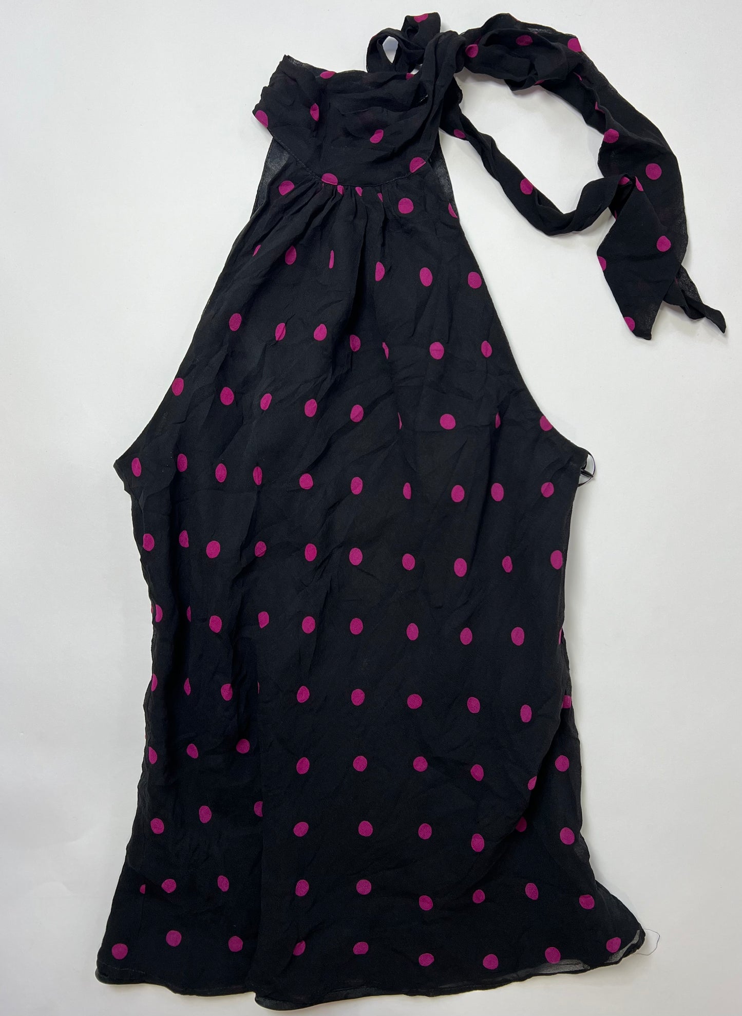 Polka Dot Chiffon Halter Top