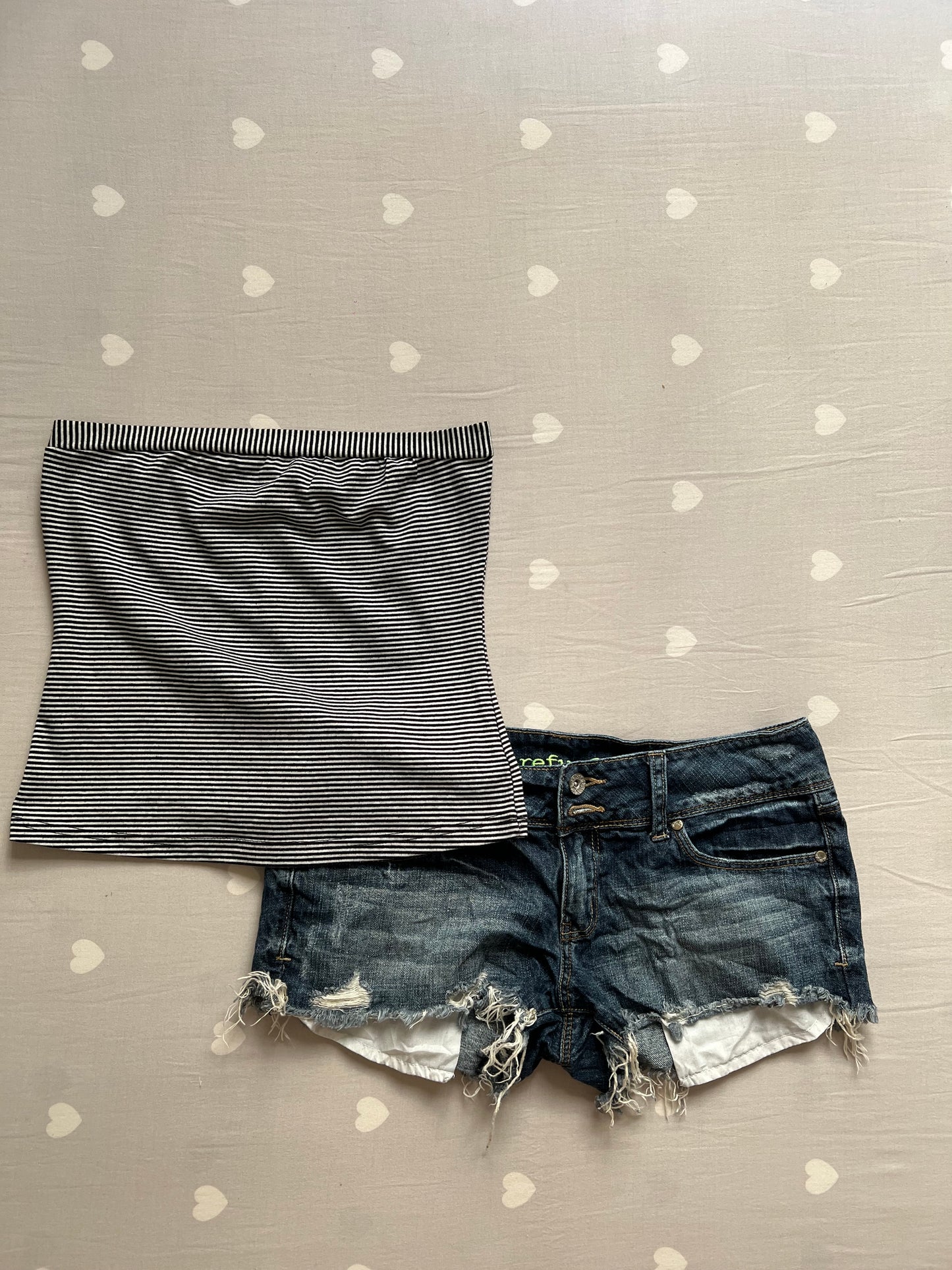 Distressed Y2k denim shorts