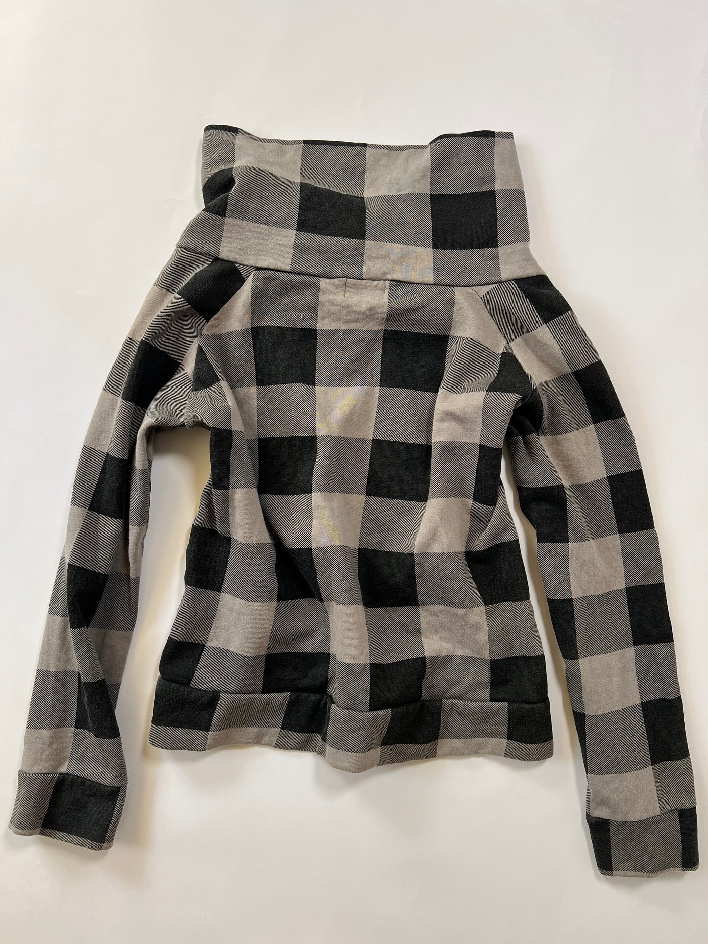 High Neck gingham Sweatshirt