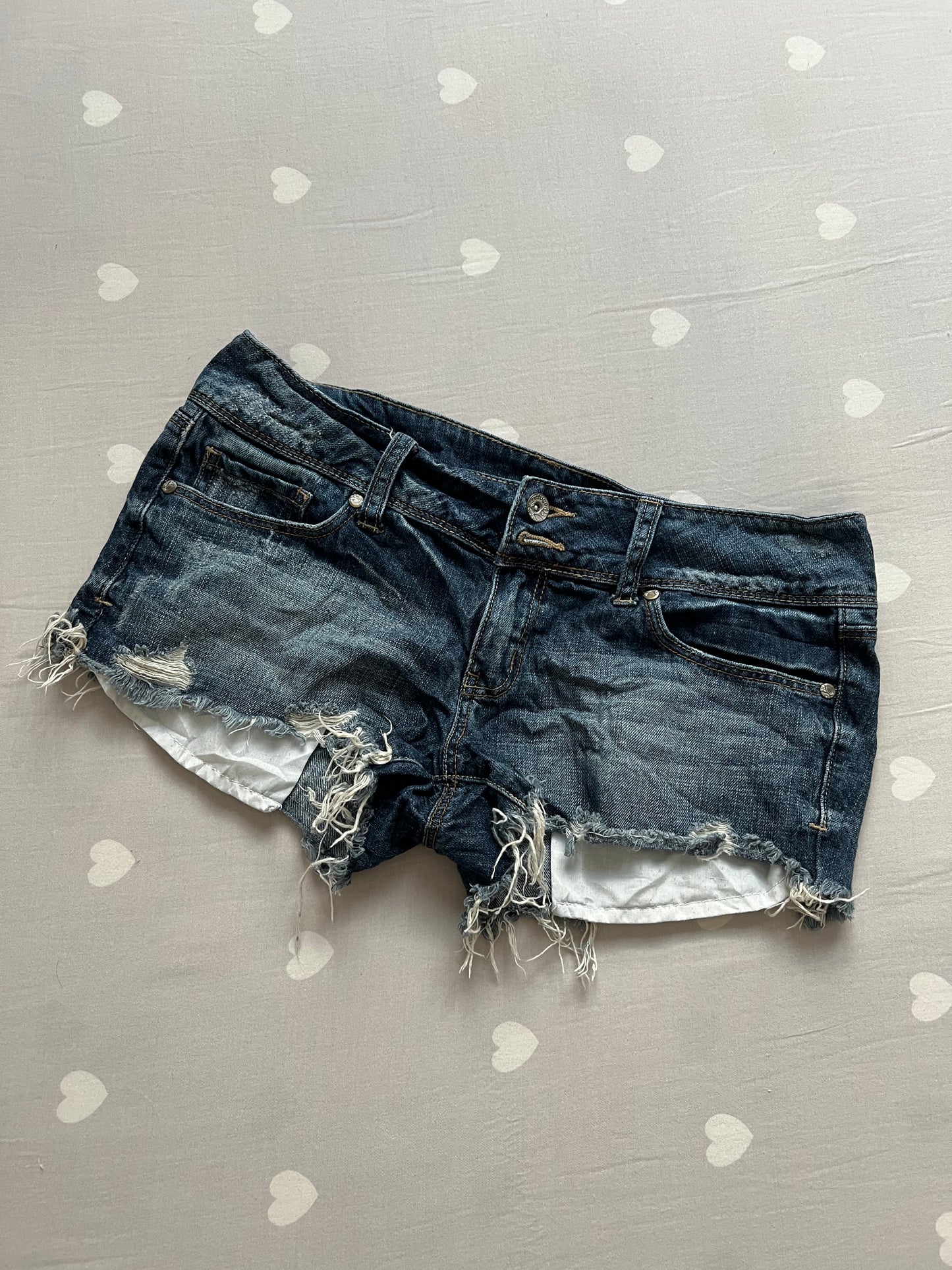 Distressed Y2k denim shorts