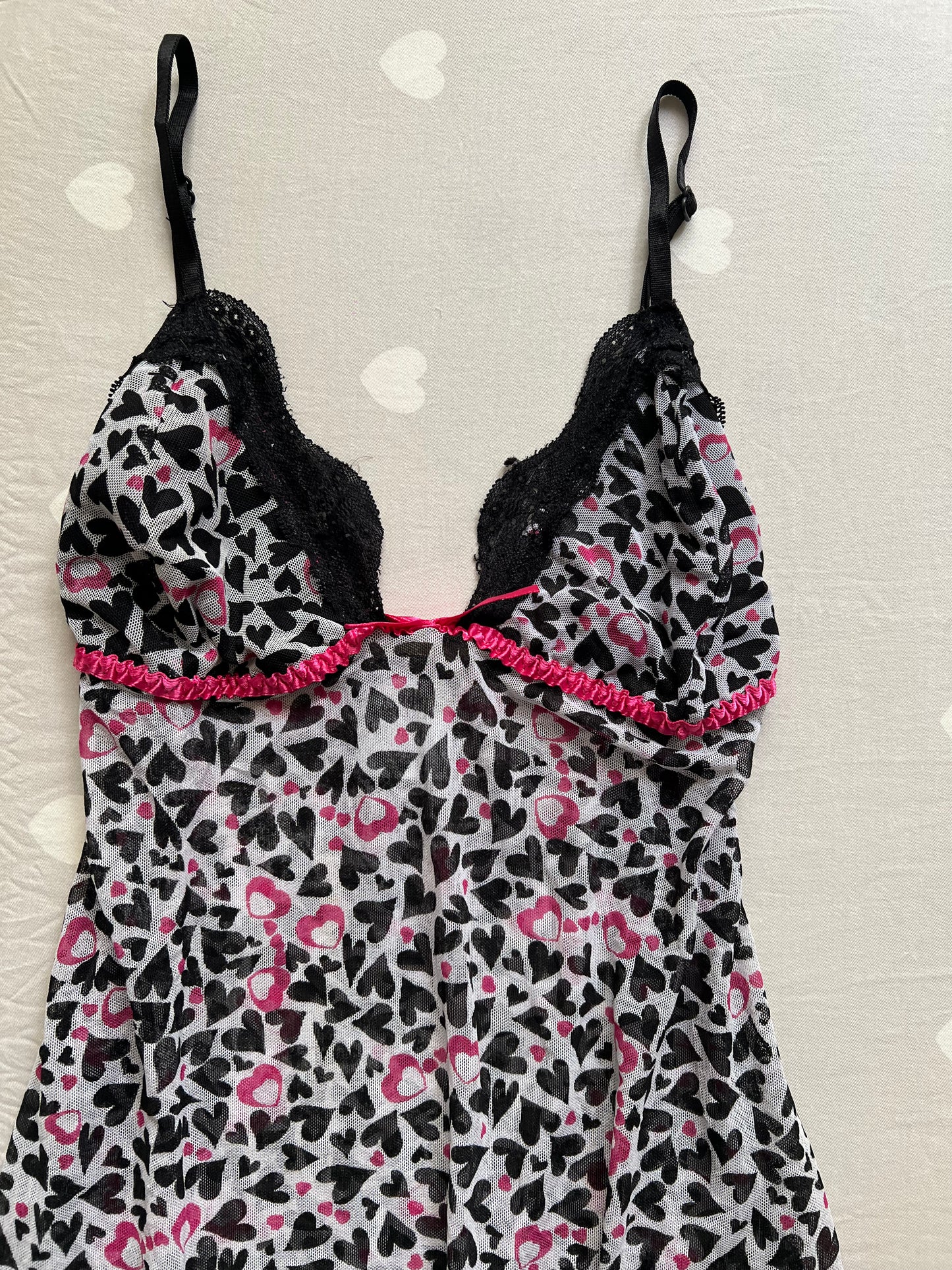 Y2k Graphic lace trim cami