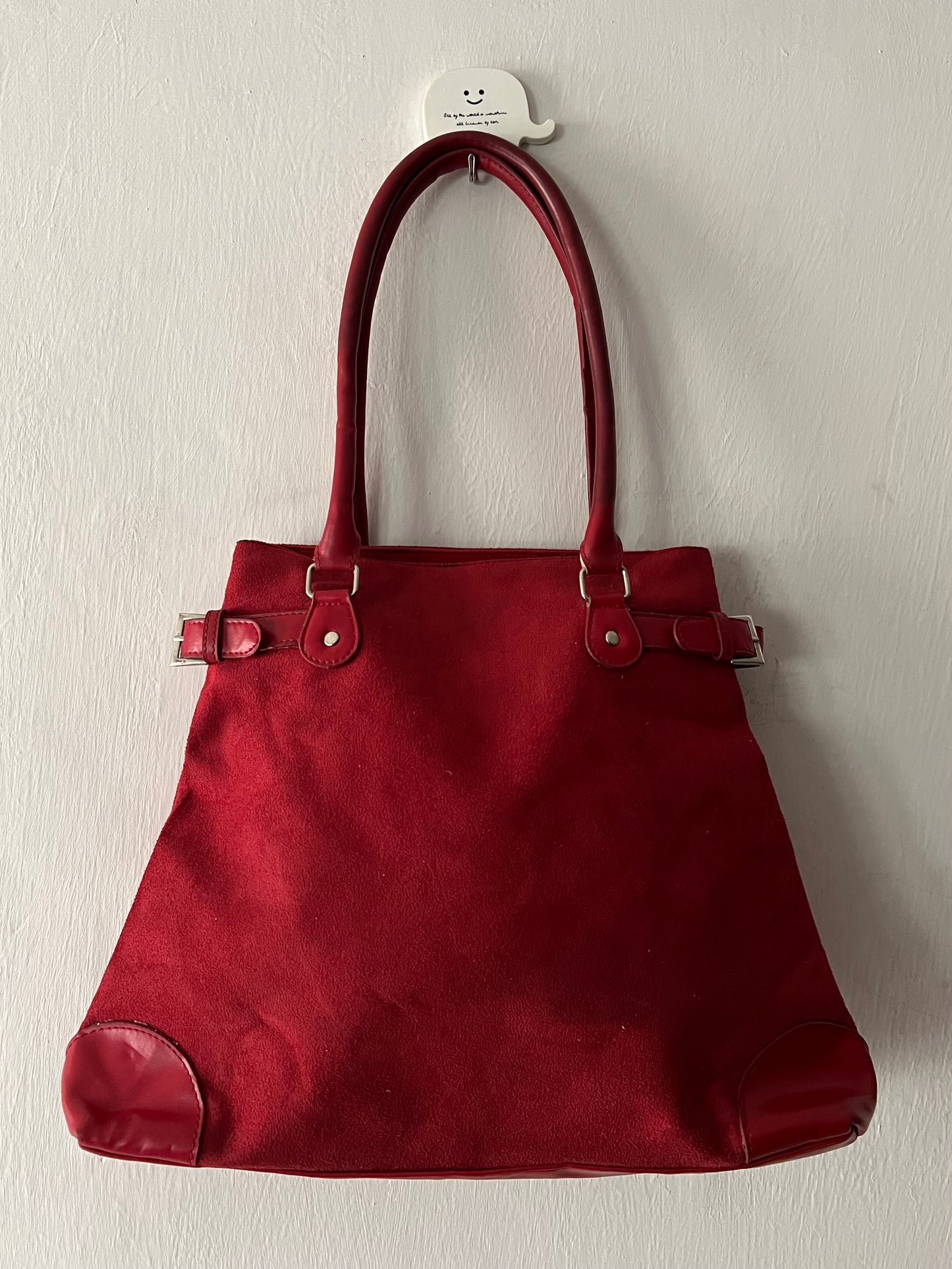 Red Boxy Shoulder Bag