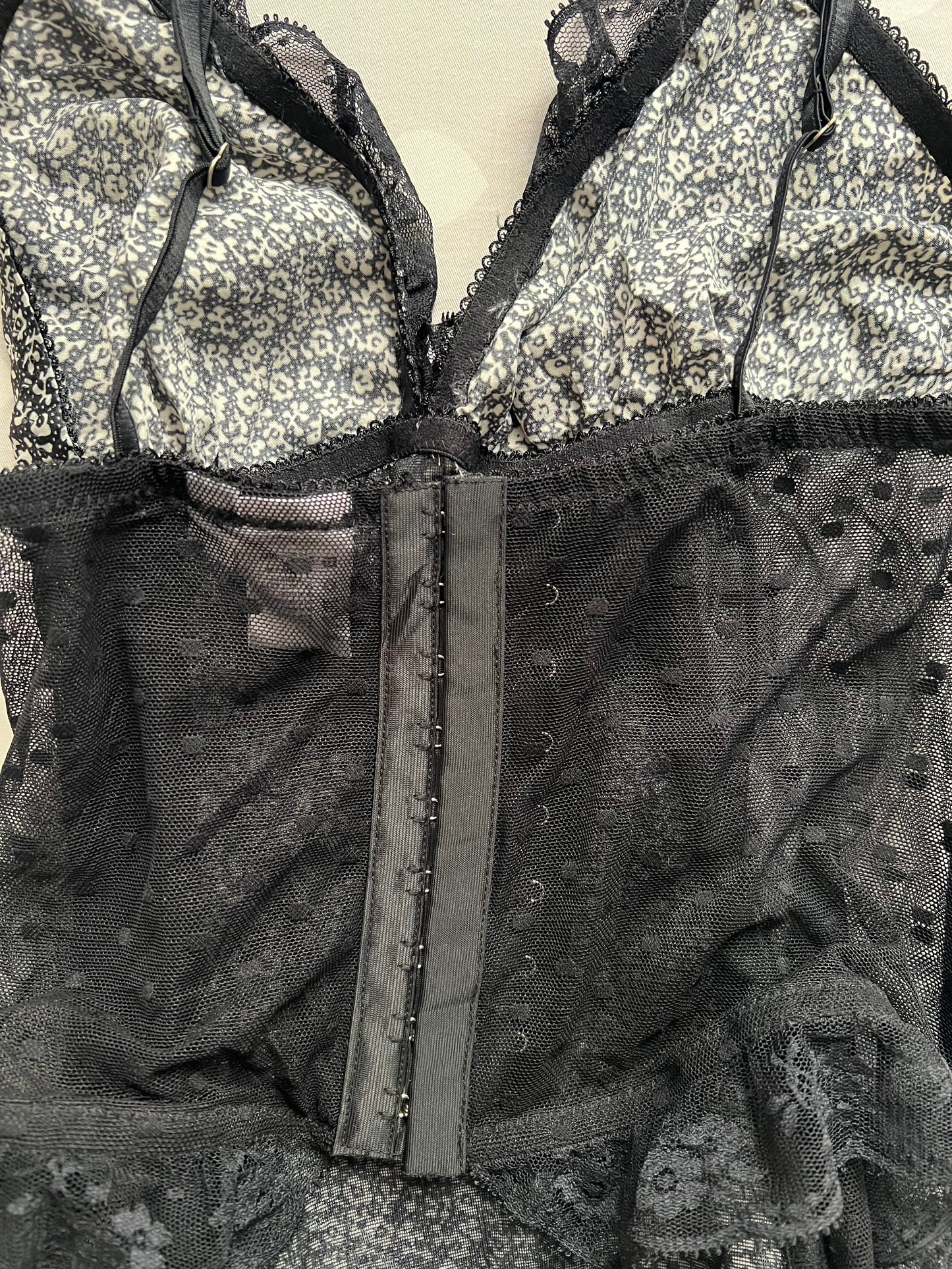 Lace trim corset cami top