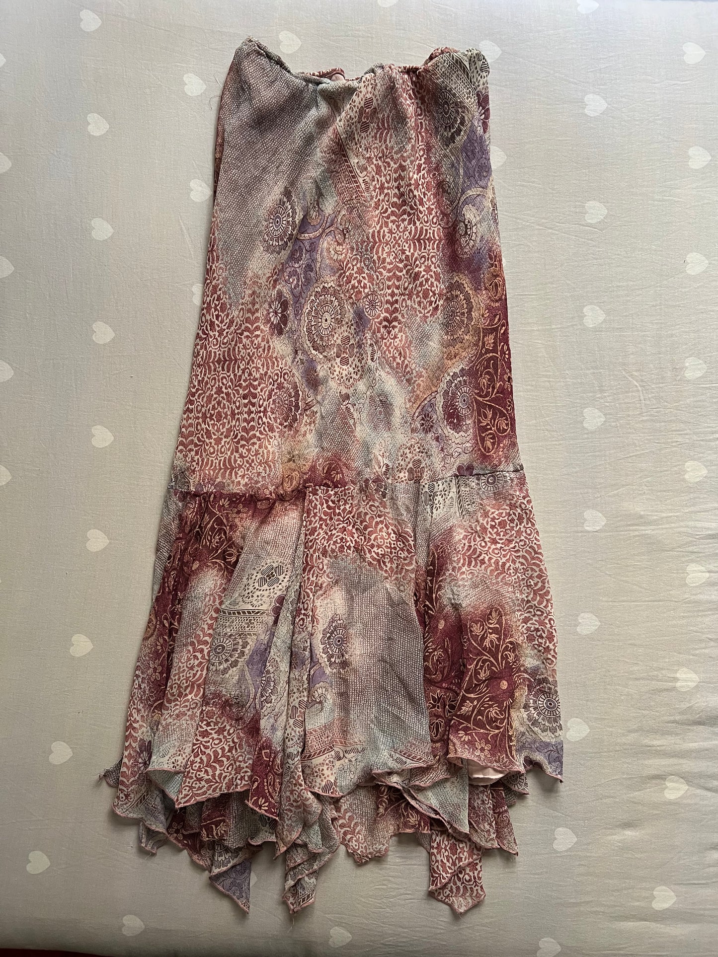 Paisley asymmetrical maxi skirt