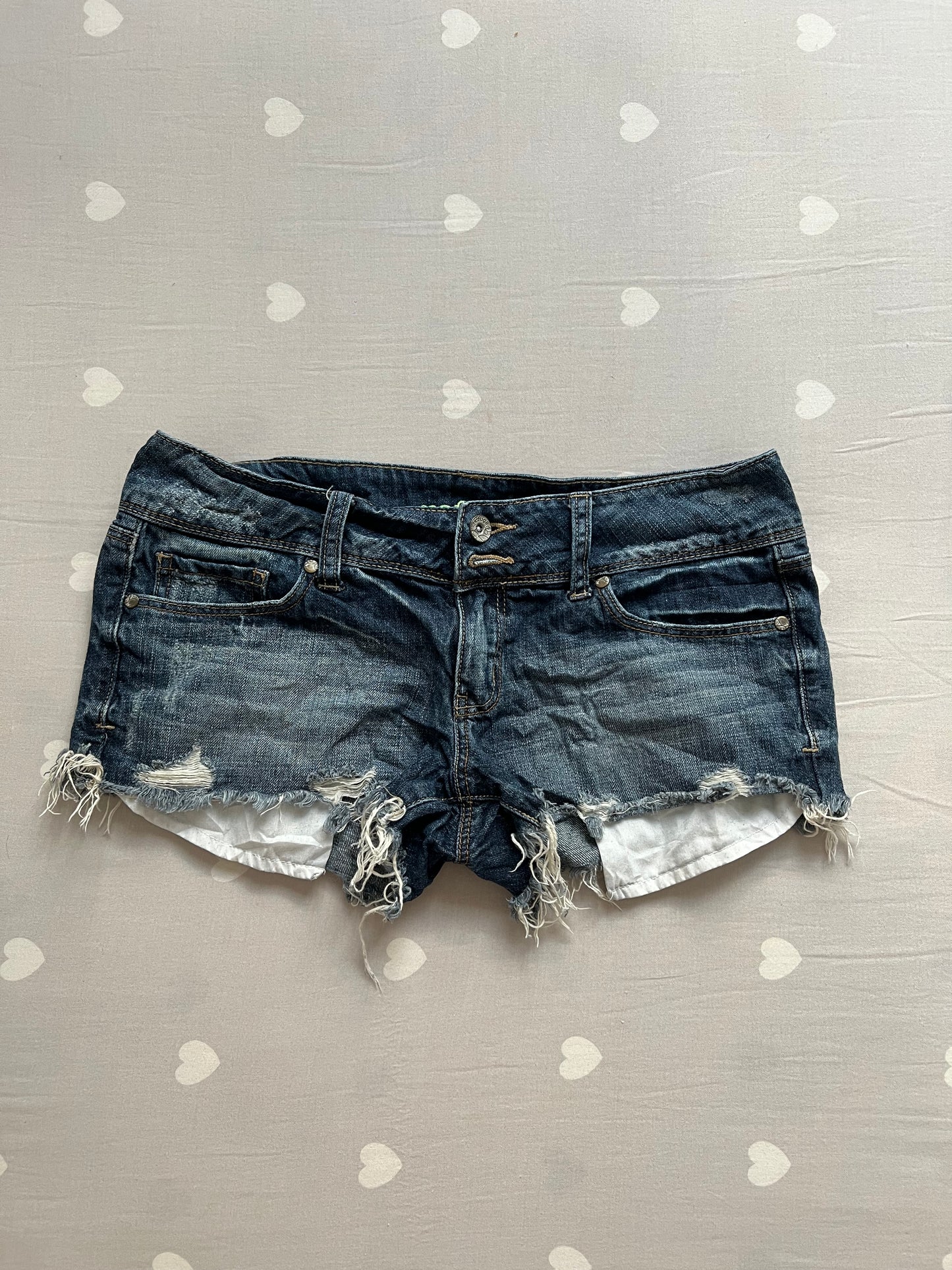 Distressed Y2k denim shorts