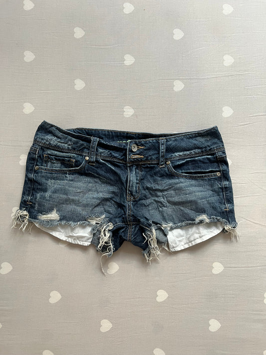 Distressed Y2k denim shorts