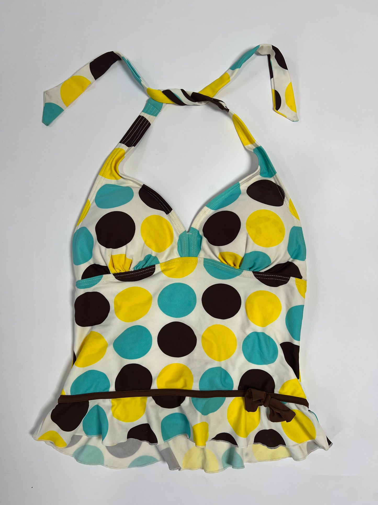 Colorful polka dot tankini halter