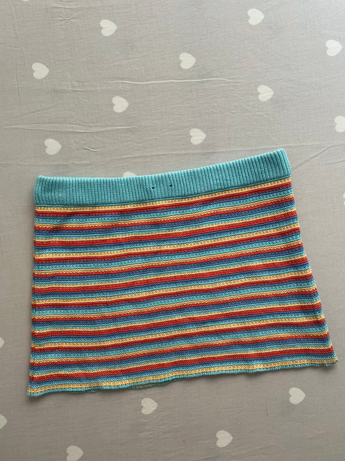 Striped multicolored mini skirt