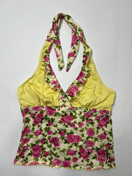 Rose Print Halter Top