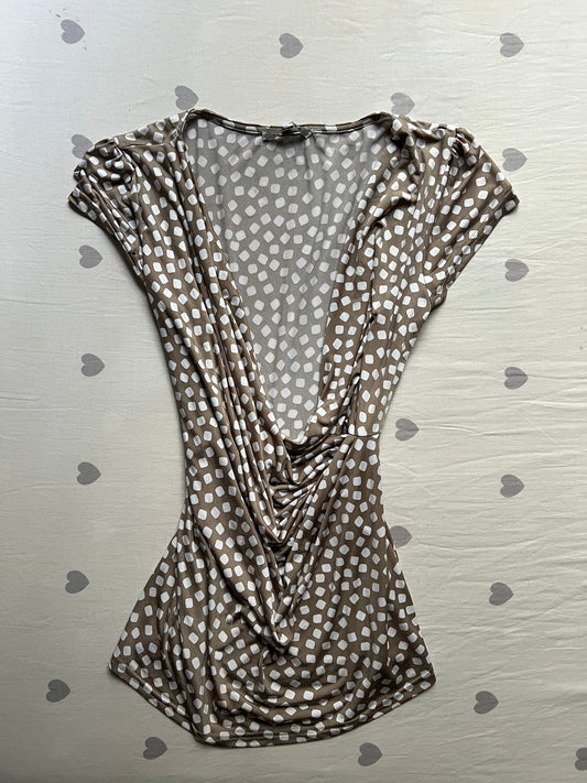 Slouchy Beige polka dot top