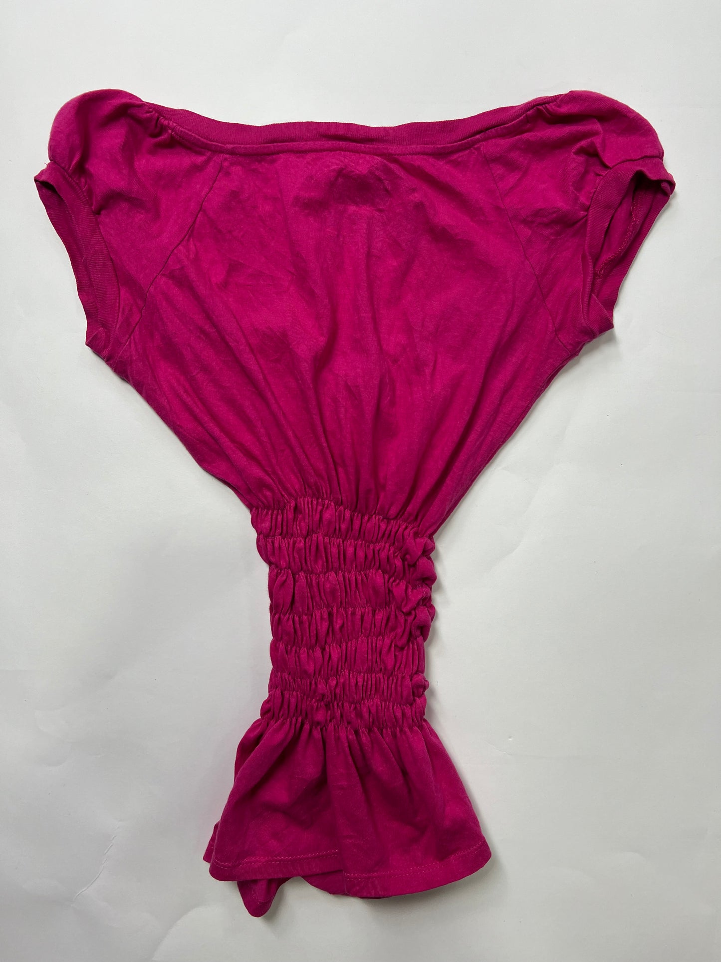Barbie Pink Shirred Peplum Top