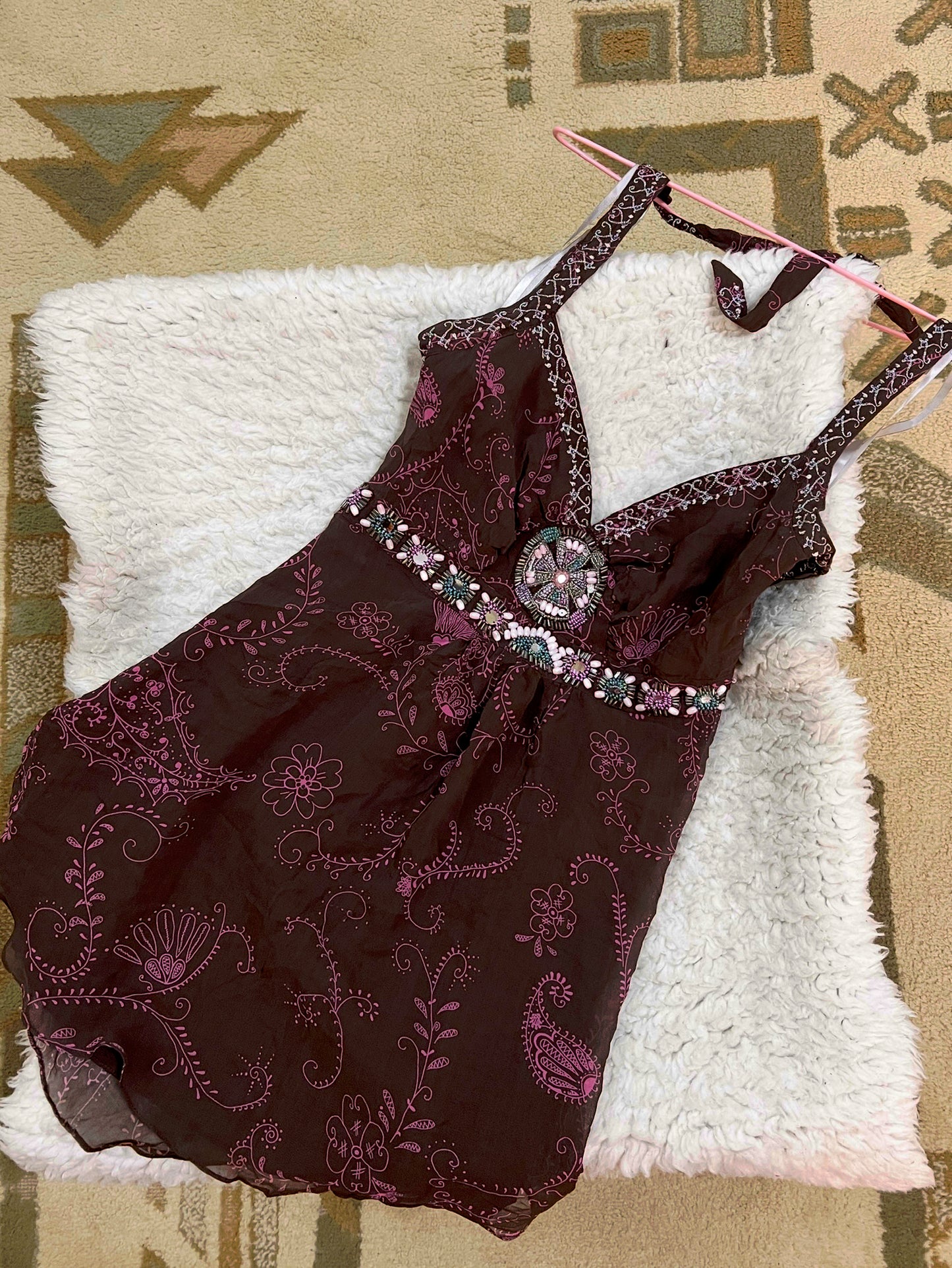 Beaded Paisley Halter Top