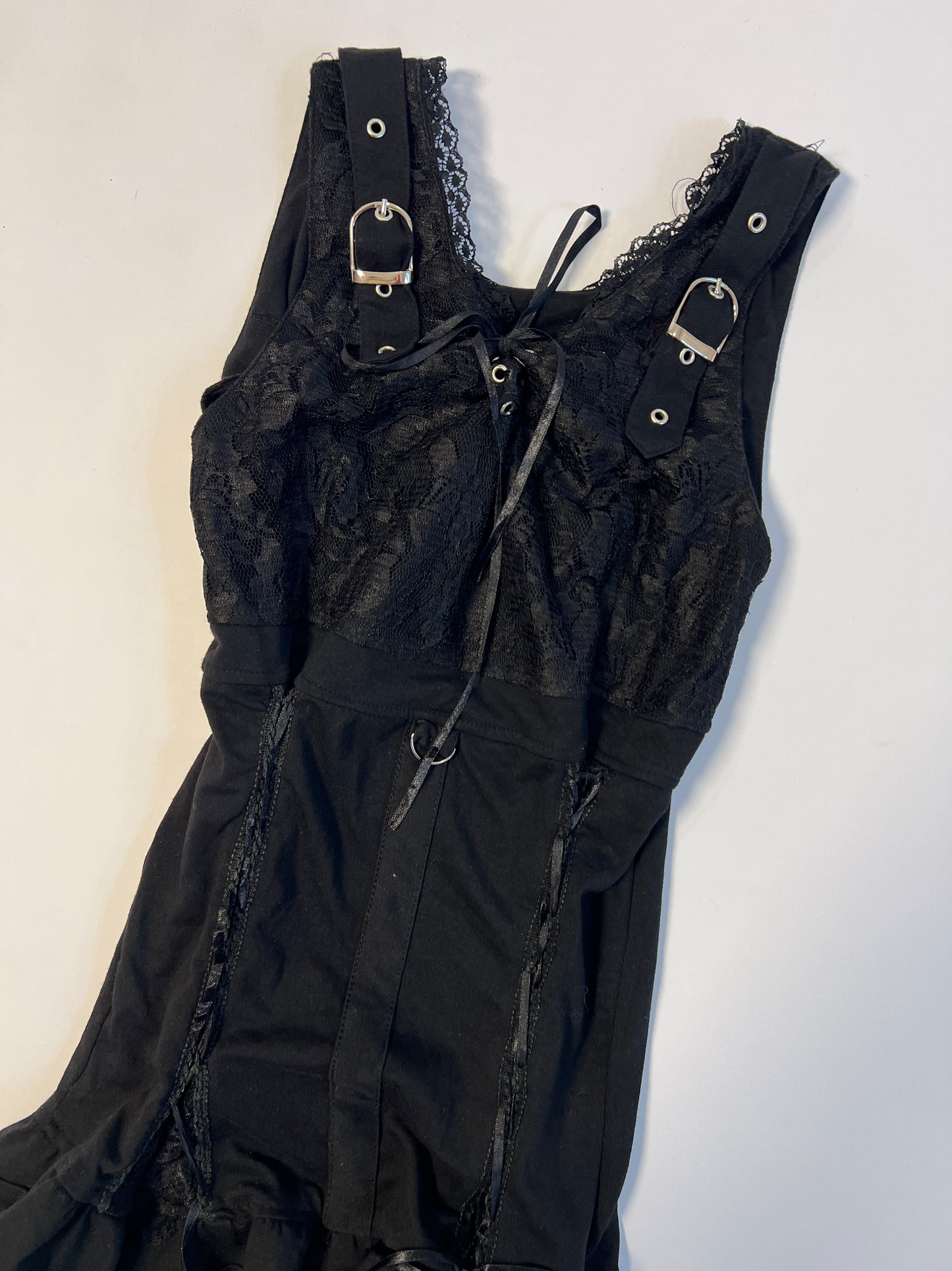 Black Lace Trim Corset Top