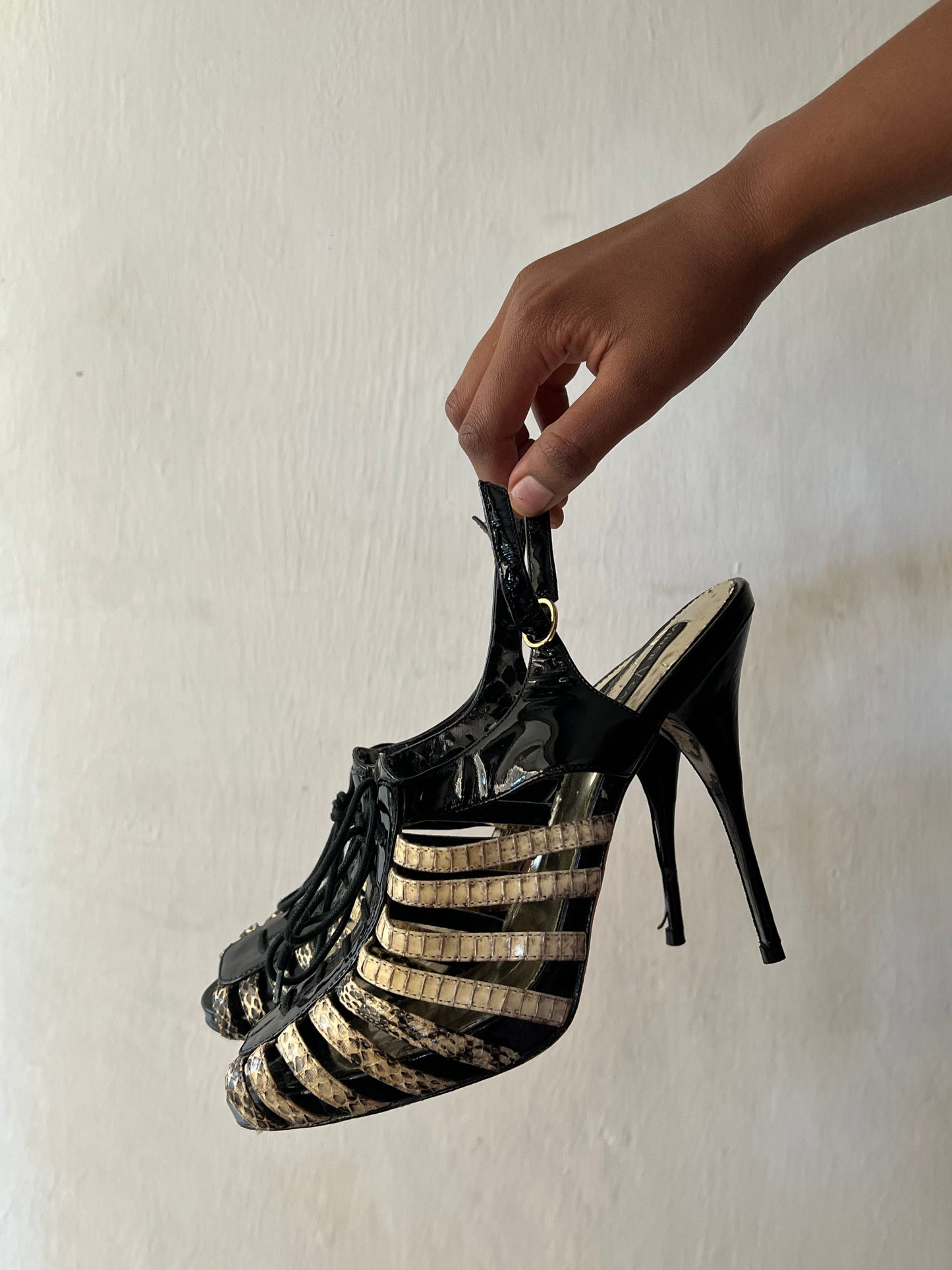 Snake Skin print  Gladiator Heels