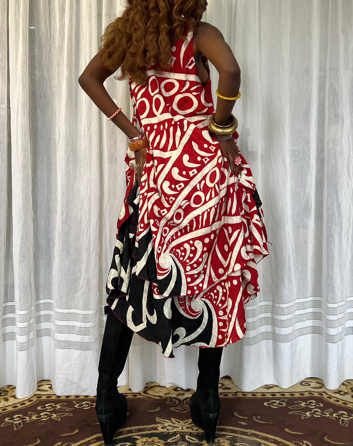 Abstract Print Handkerchief Dress