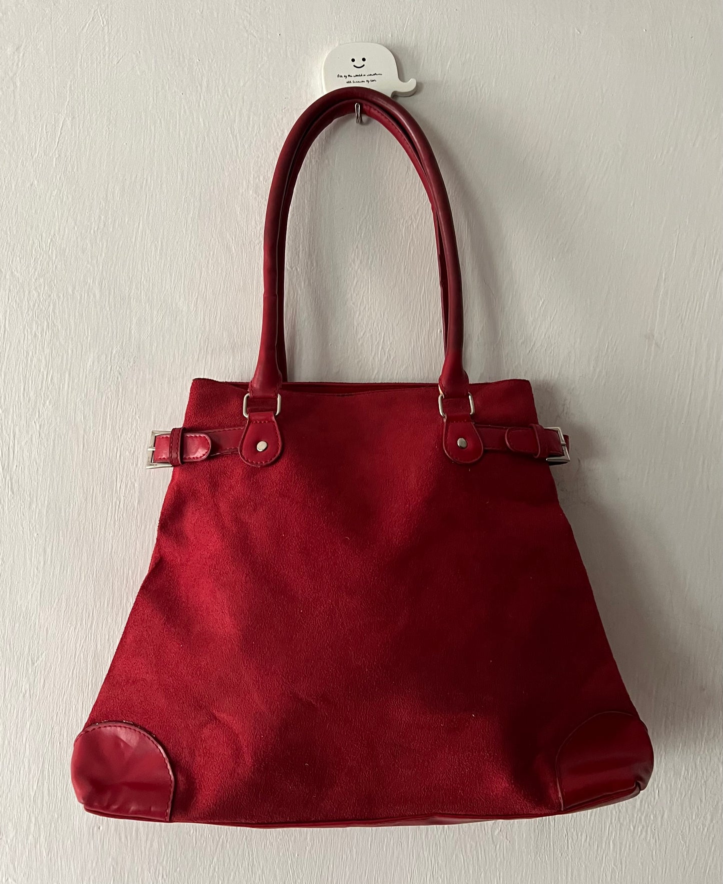 Red Boxy Shoulder Bag