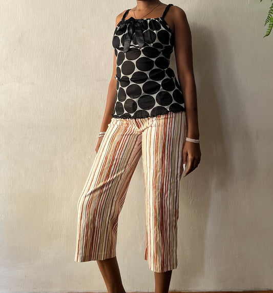 Polka dot mesh top
