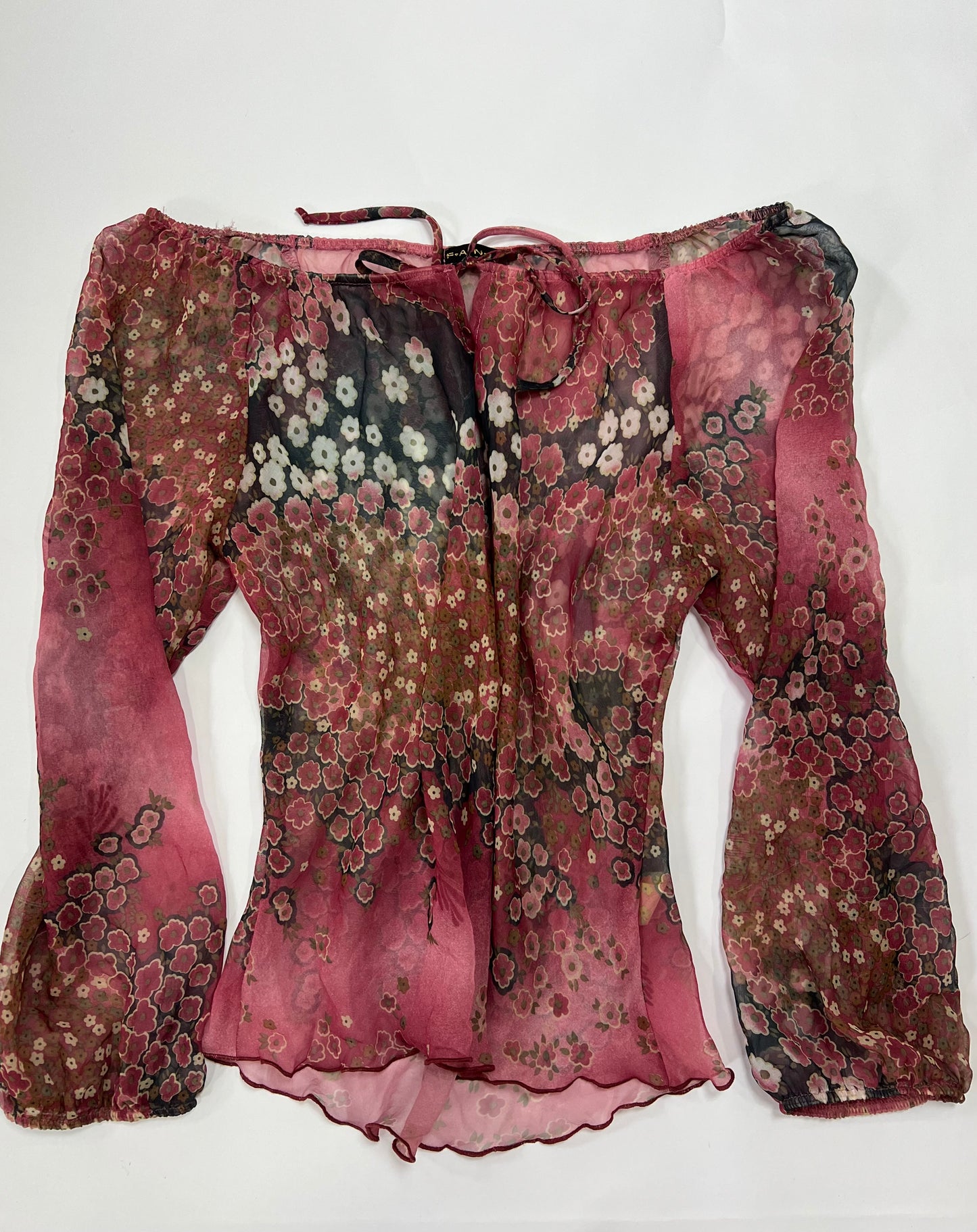 Pink Floral Off-Shoulder Top