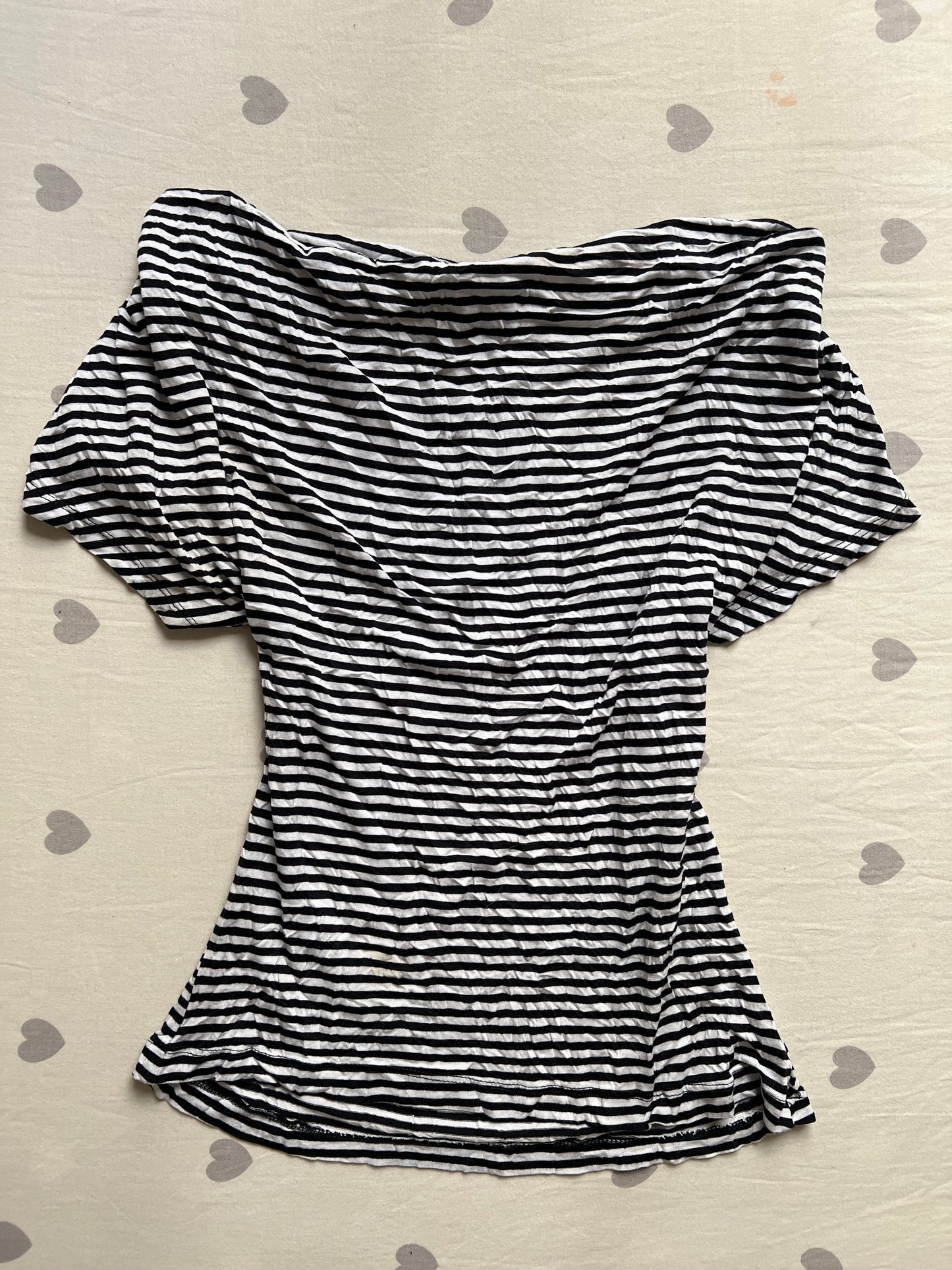 Striped off the shoulder top