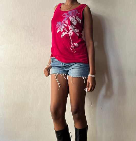 Pink graphic tank top