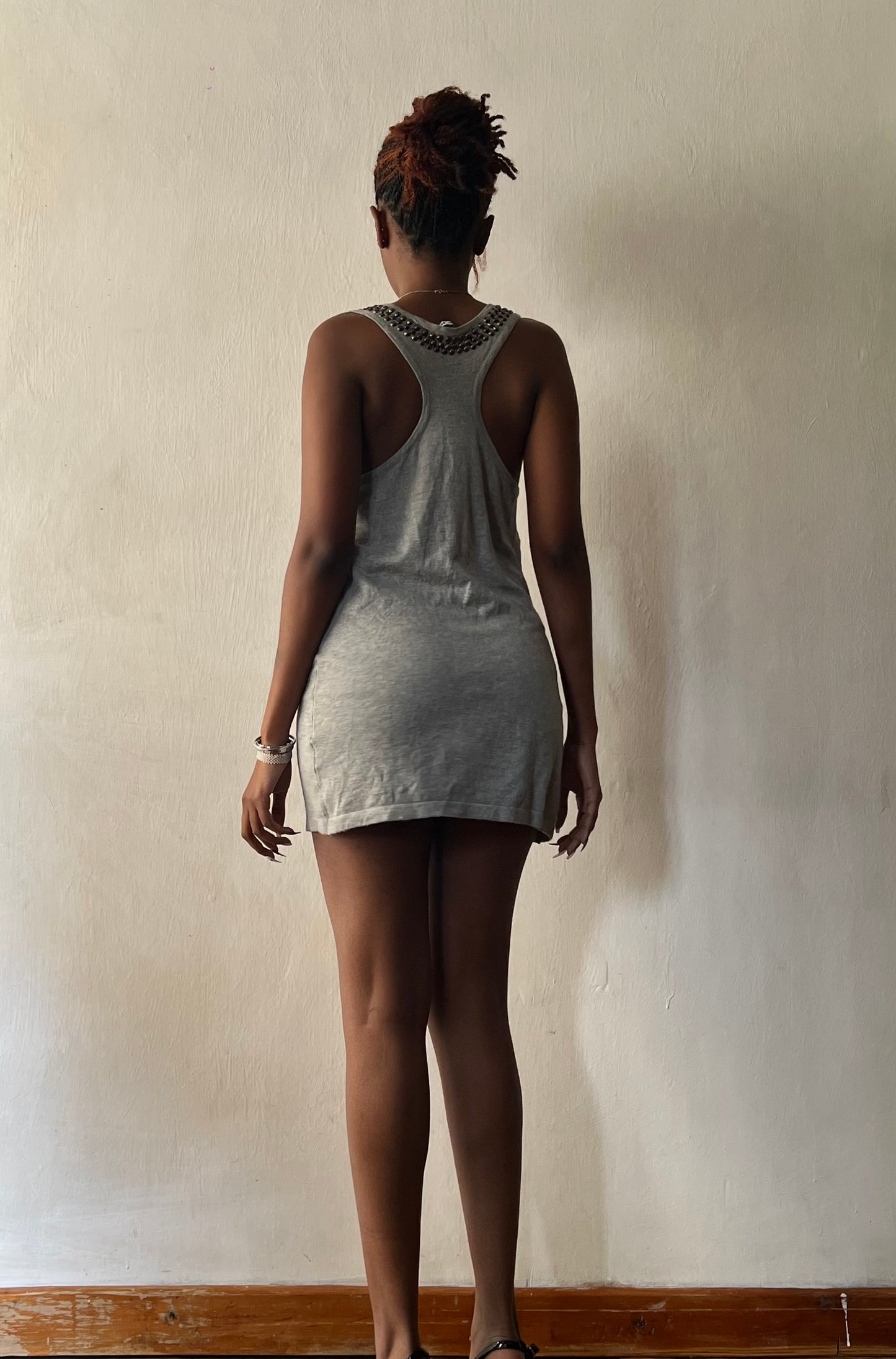 Studded grey tank top